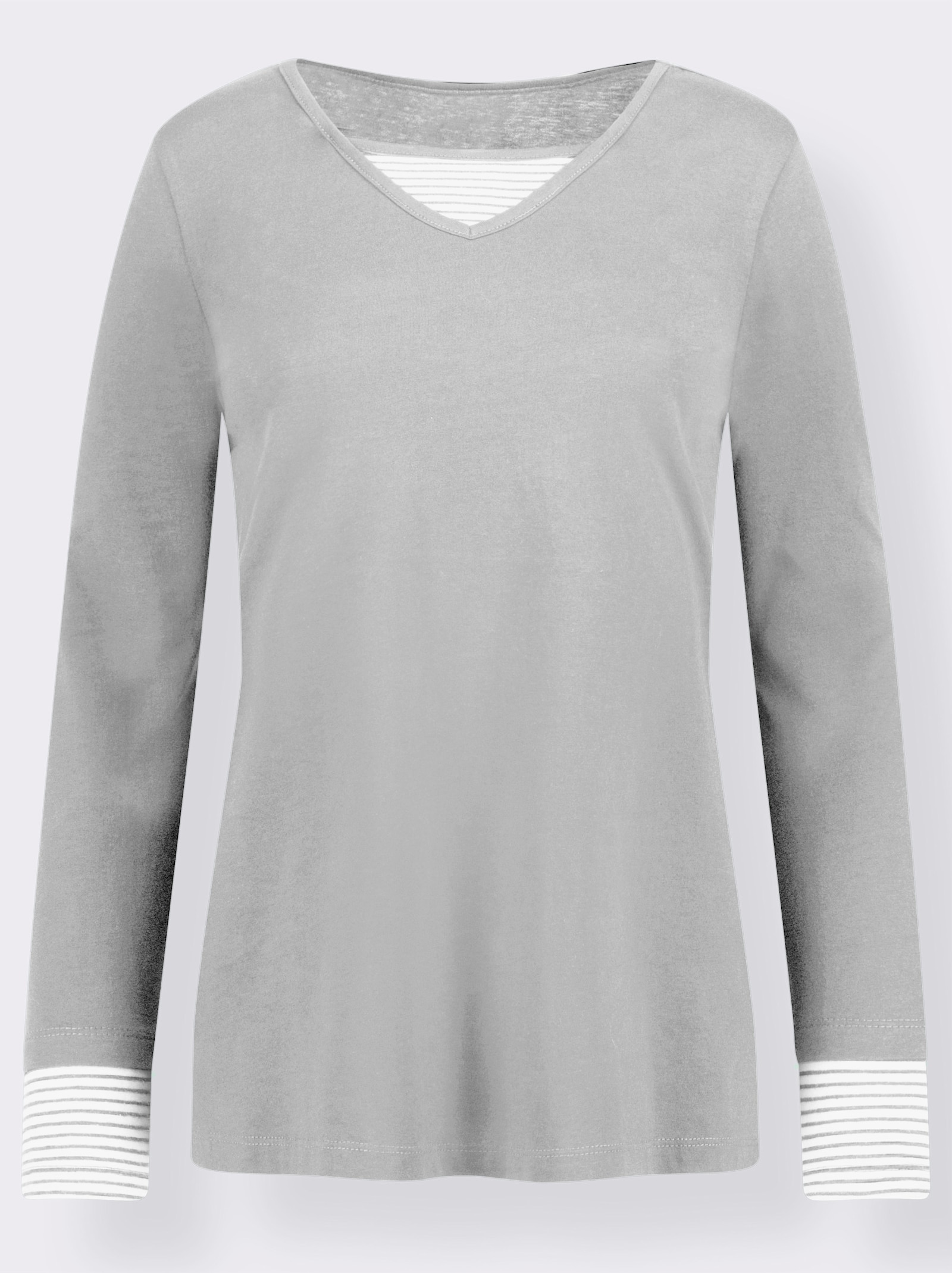 Langarmshirt - grau-meliert