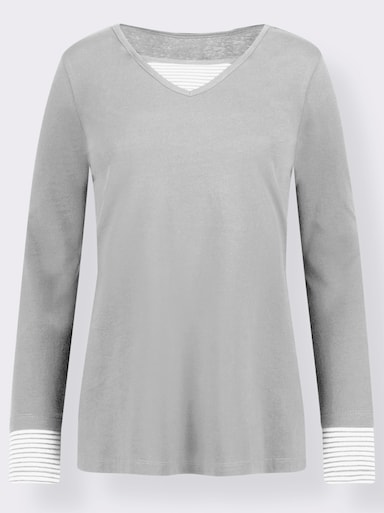 Langarmshirt - grau-meliert