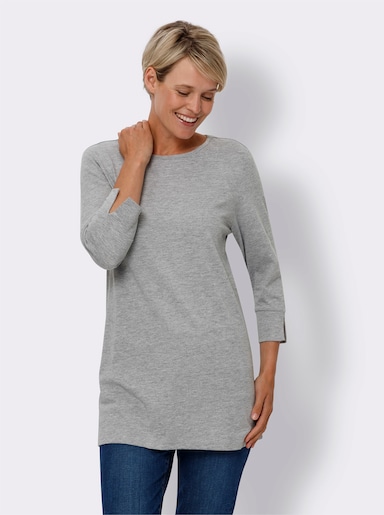 Rundhalsshirt - grau-meliert