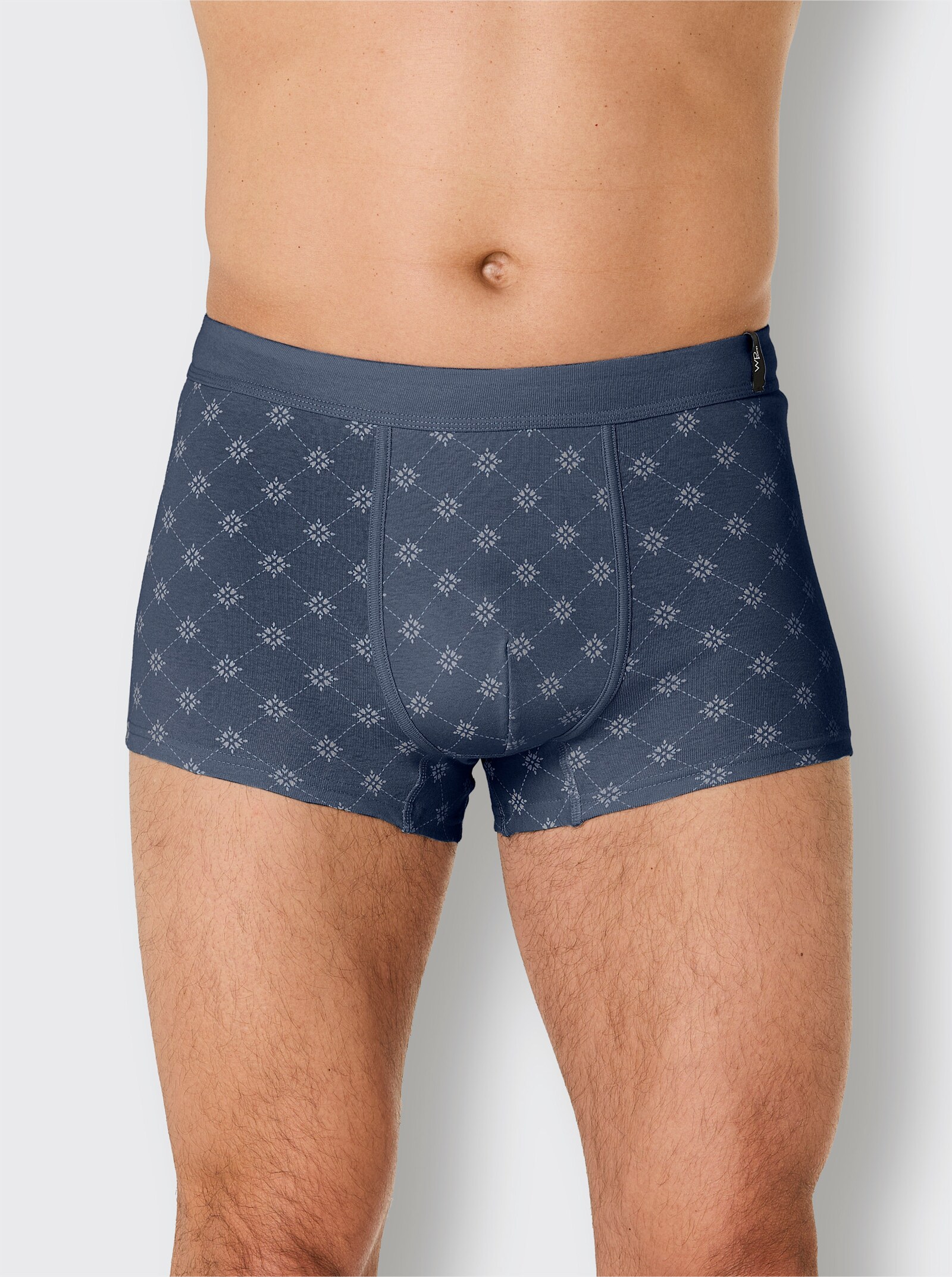 wäschepur men Broek kort - donkerblauw + donkerblauw bedrukt