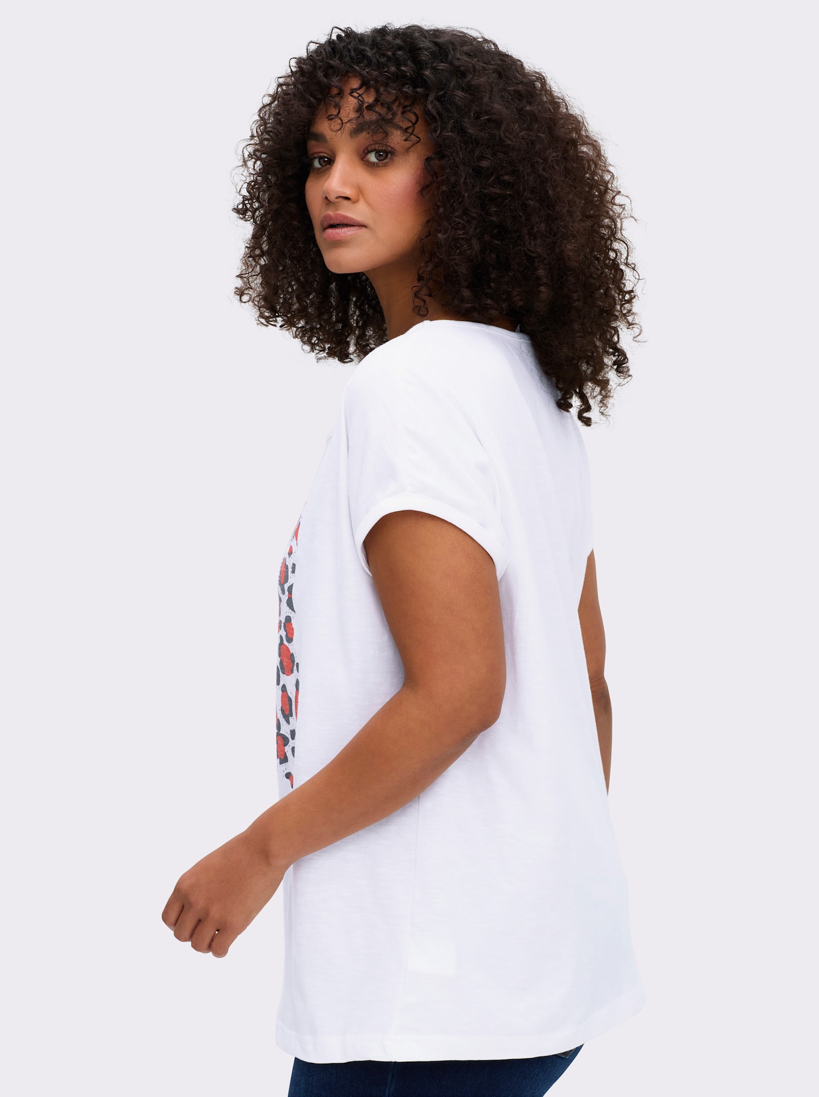 Shirt mit Animal- und Stern-Motiv - grapefruit-weiß