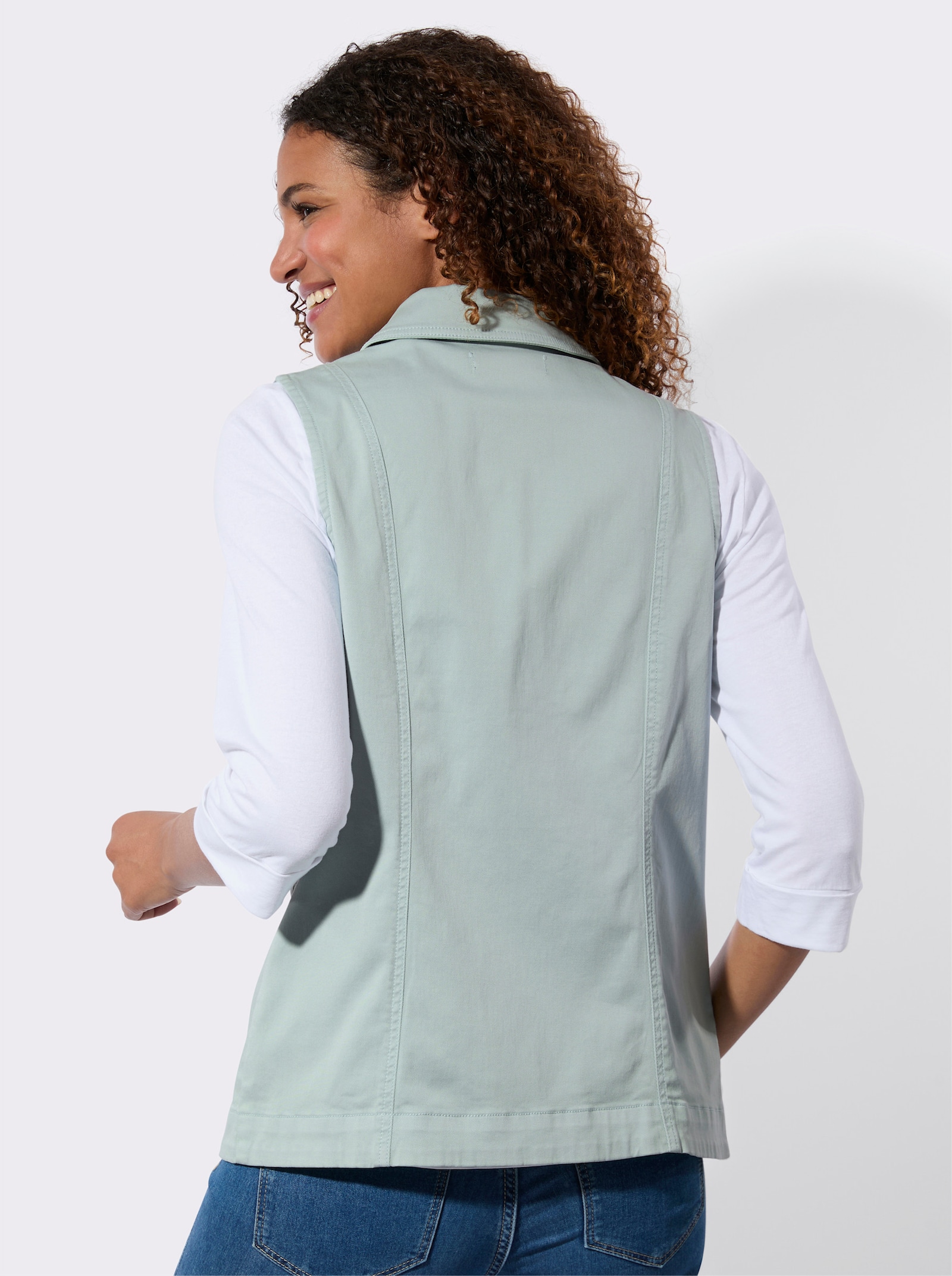Weste in Jeans-Optik - kalkmint