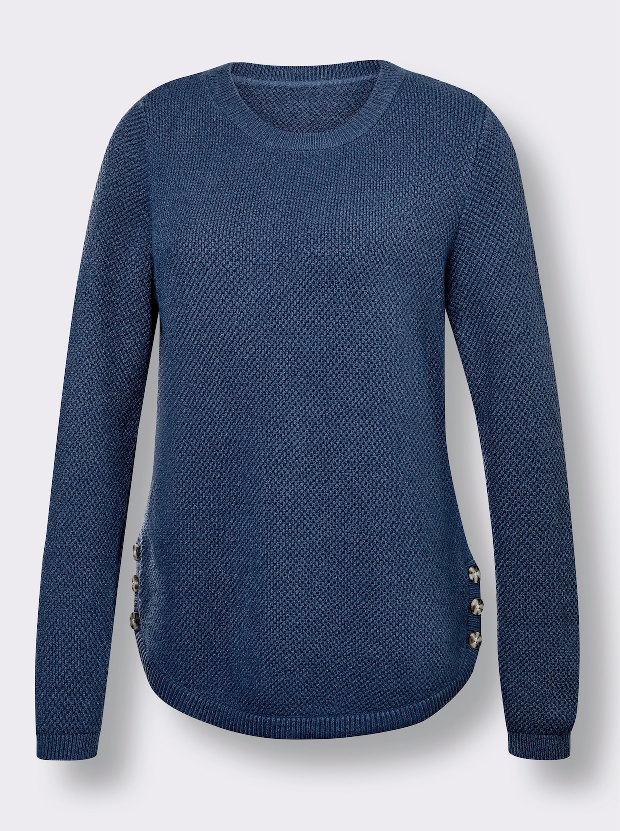 CREATION L PREMIUM Rundhalspullover - jeansblau