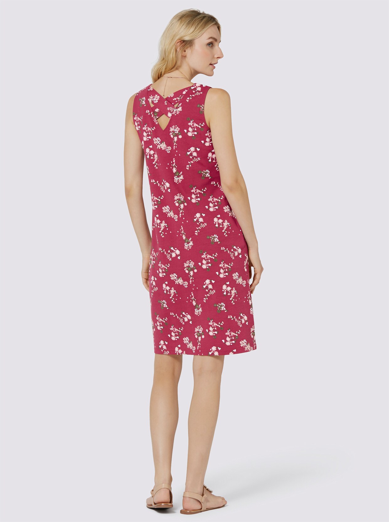 Jerseykleid - himbeere-puder-bedruckt