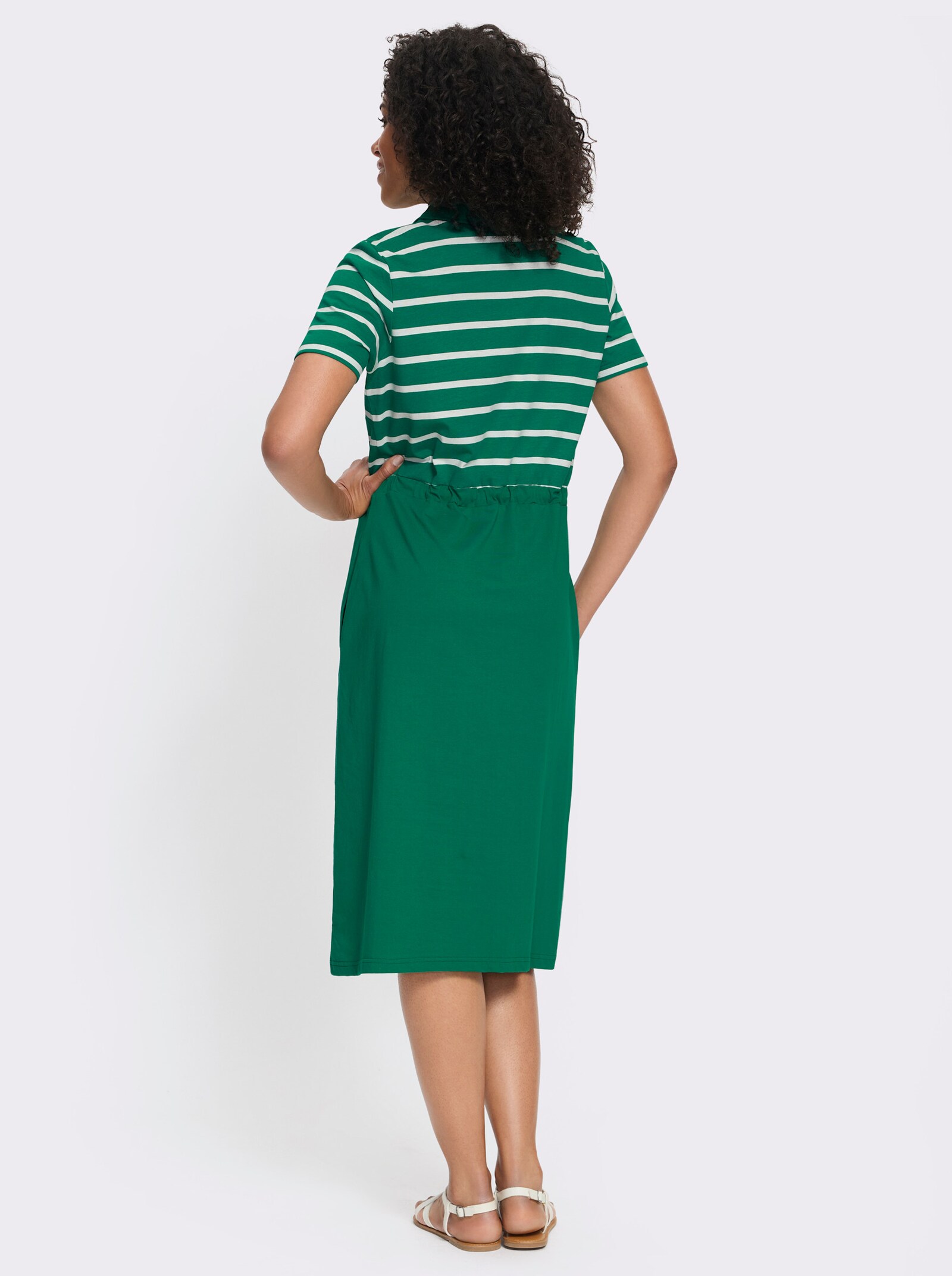 Jerseykleid mit 2 Nahttaschen - grün