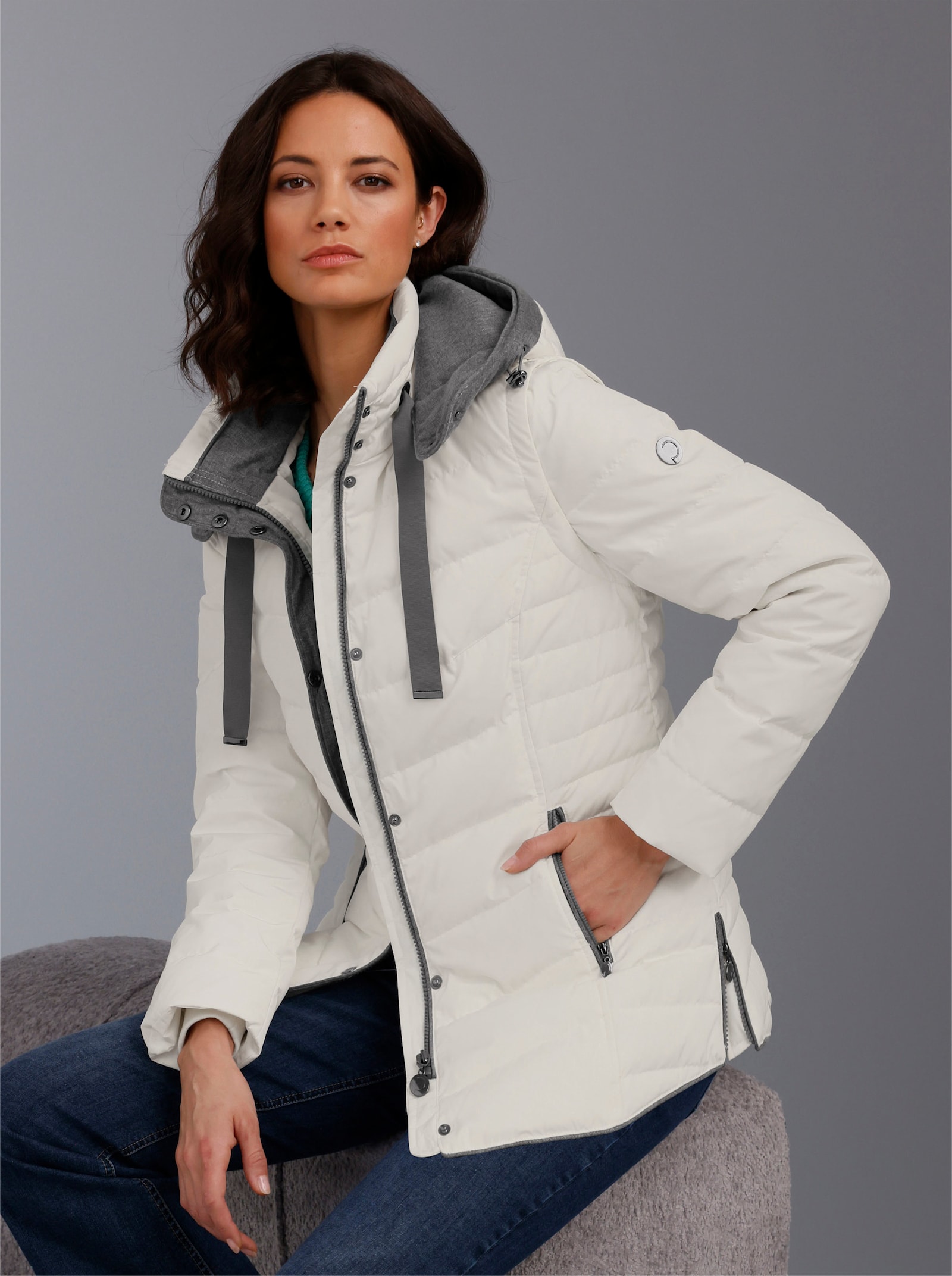 CREATION L PREMIUM Daunenjacke mit Westen-Funktion - ecru