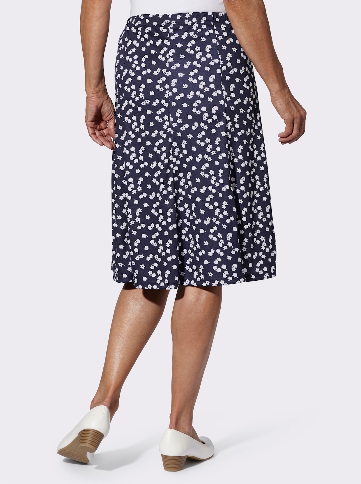 Rok van jersey - marine/wit geprint