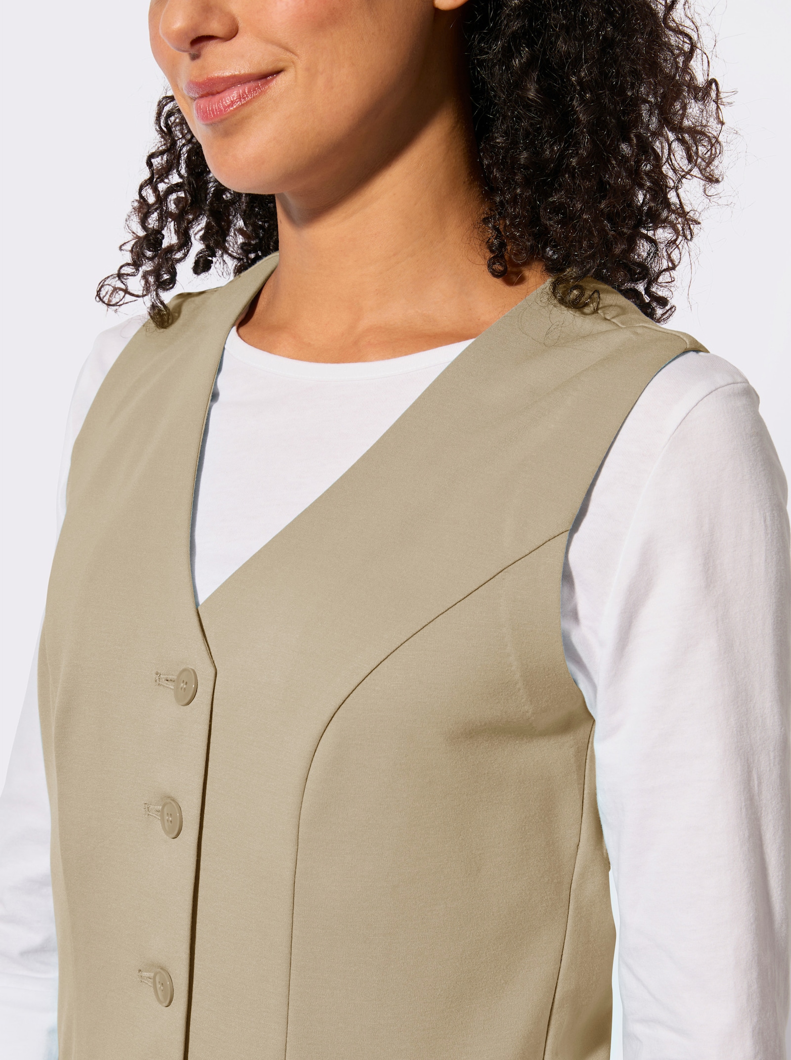 Anzugweste in Interlock-Qualität - beige