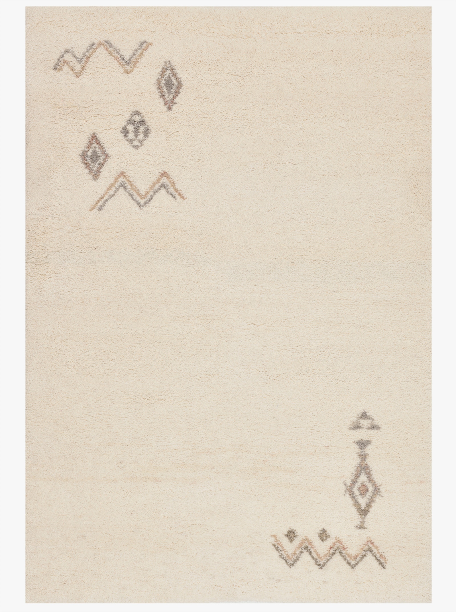 Theko Teppich - wollweiß