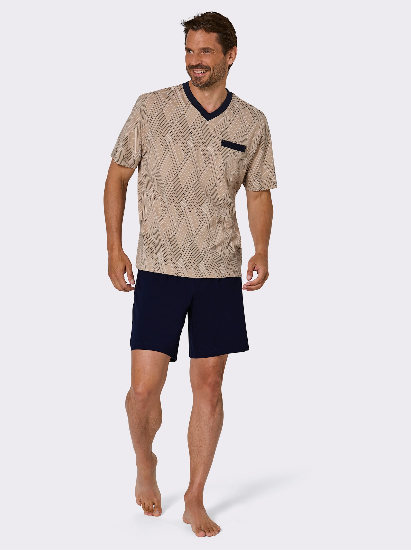 wäschepur men Shortys - marine-bedruckt + topas-bedruckt