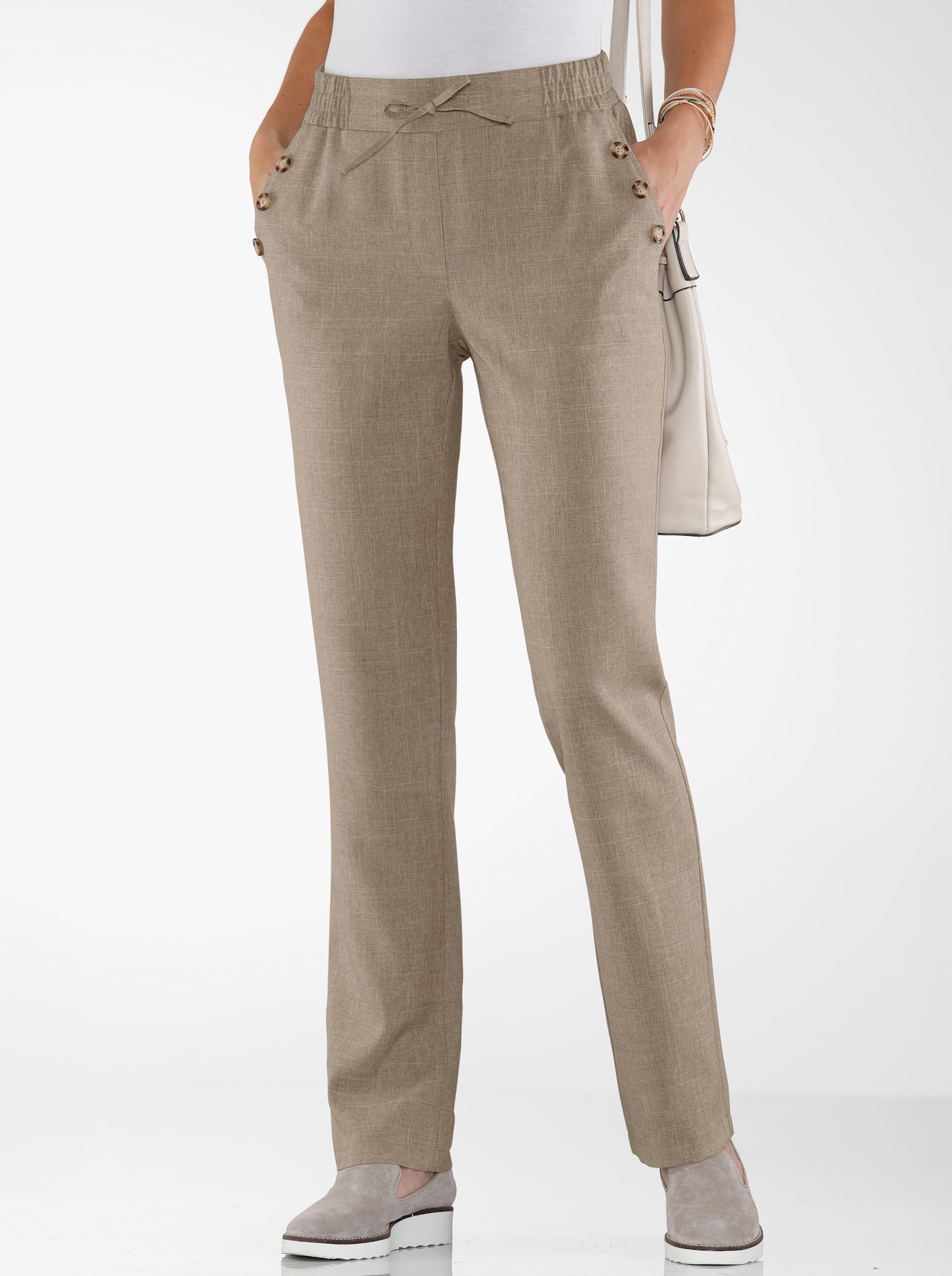 Hose in Leinen-Optik - taupe