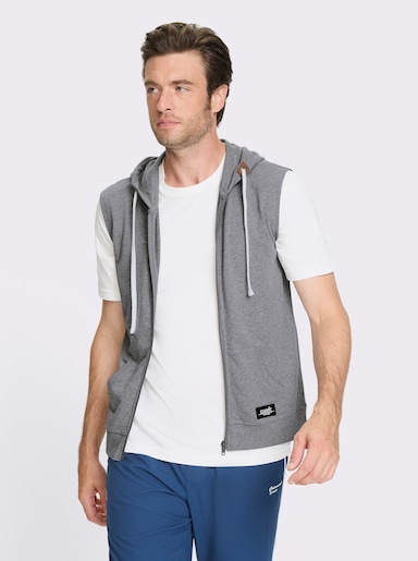 Catamaran Sports Sweatweste mit weitenregulierbarer Kapuze - grau-meliert