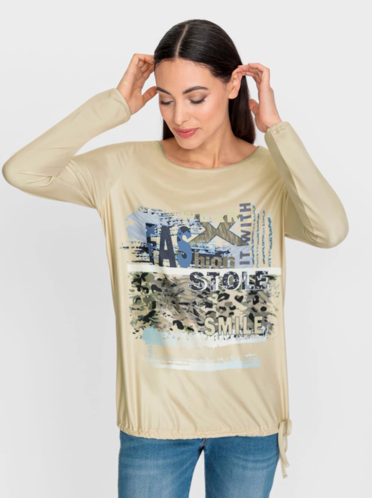 heine Shirt met lange mouwen - zand