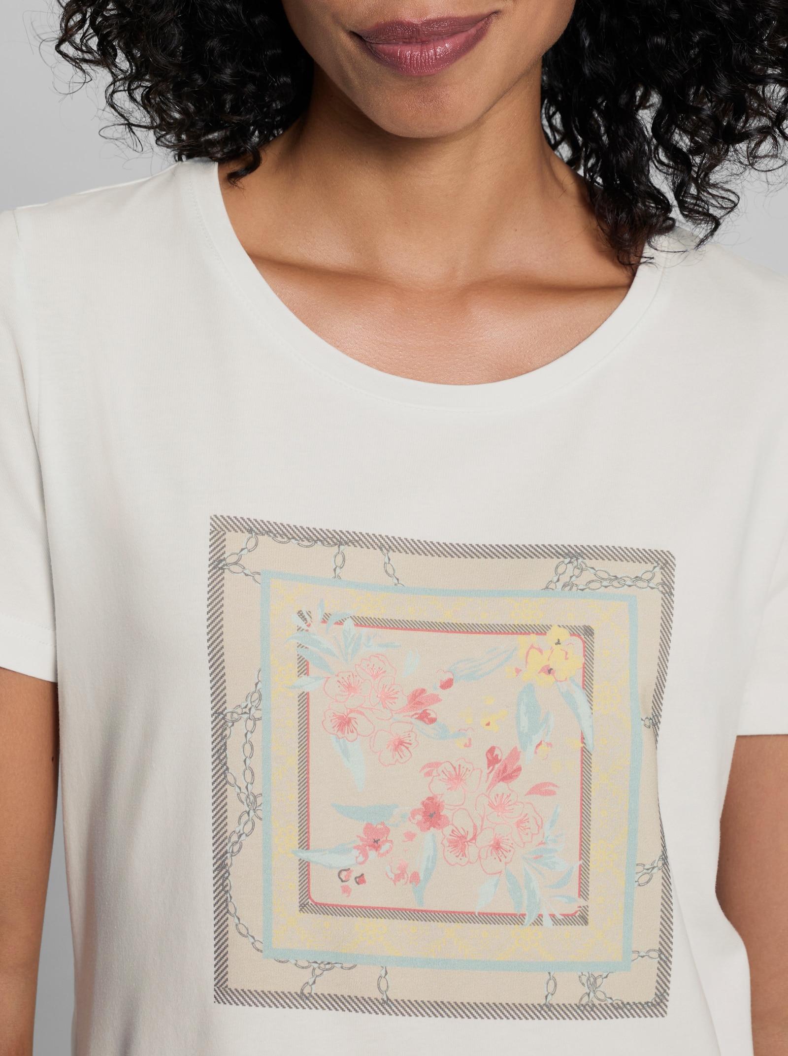 heine Kurzarmshirt mit Front-Print - ecru