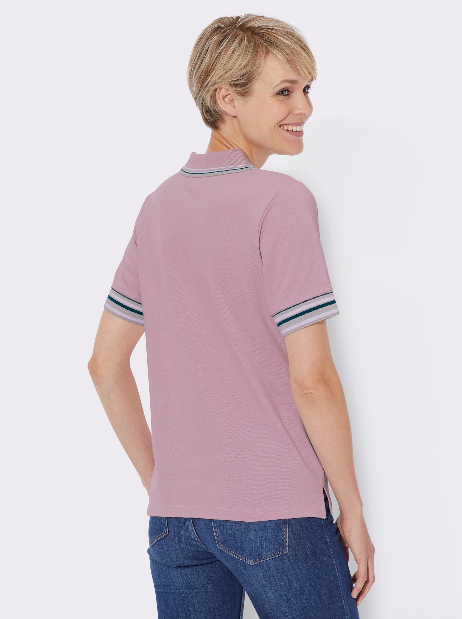 Poloshirt in Pikee-Qualität - rosé