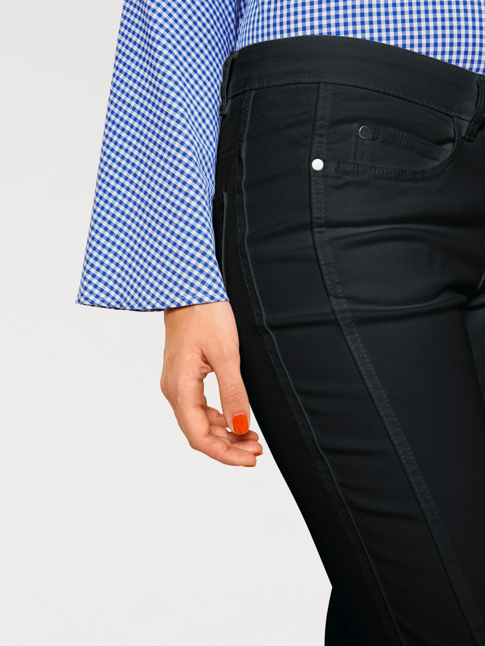 heine Röhrenhose mit Bauchweg-Einsatz vorn - schwarz