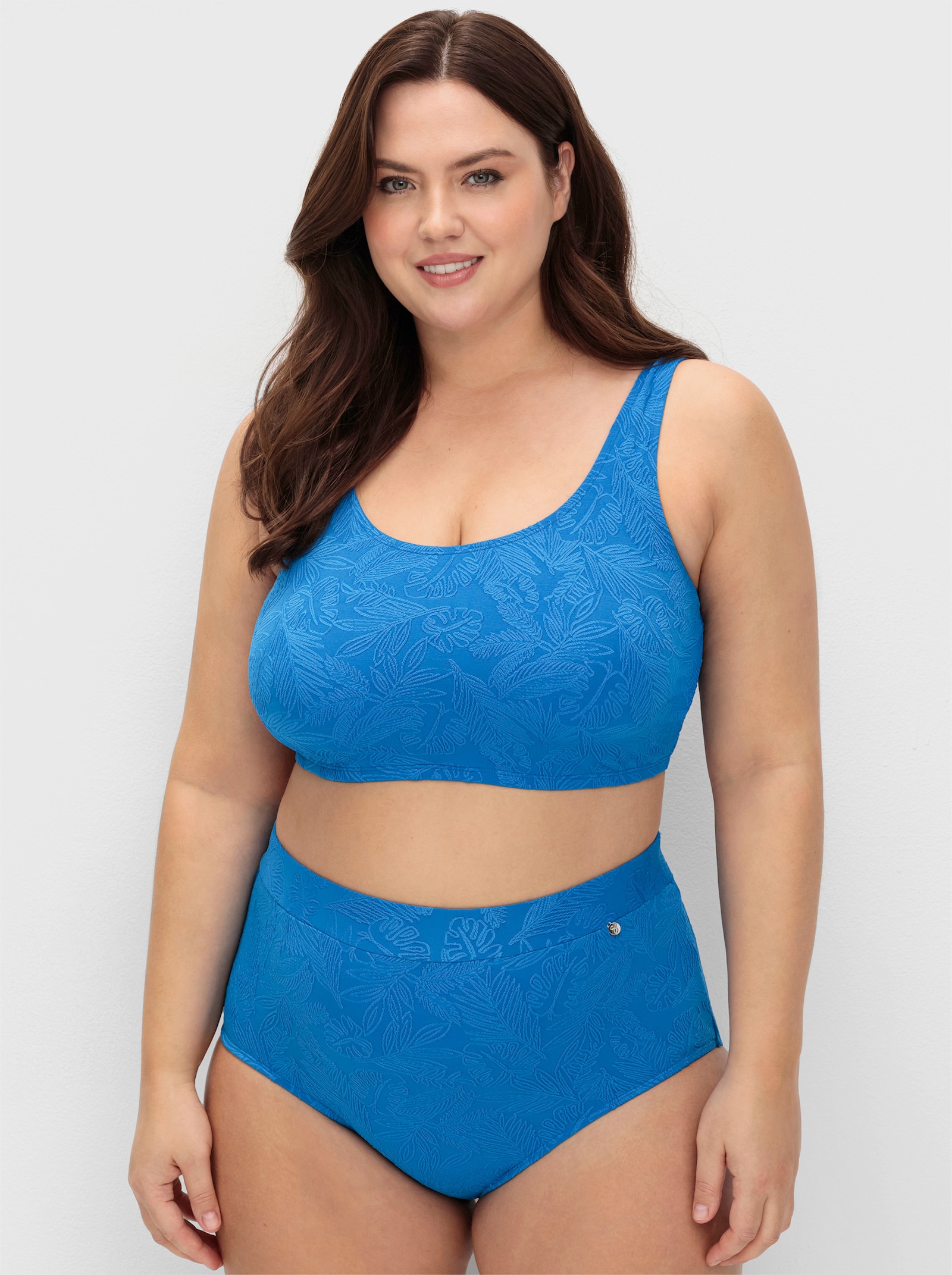 sheego Bikini-Hose aus Struktur-Material - kobaltblau