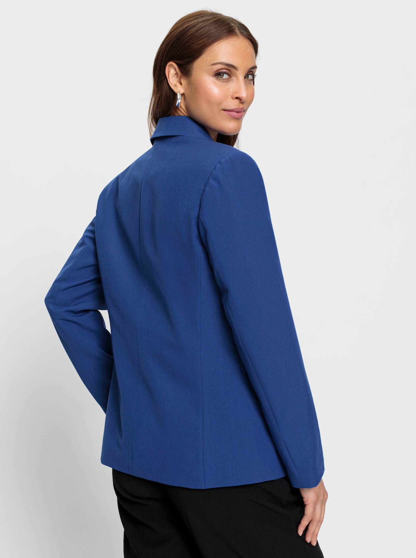 Blazer met platte schoudervullingen - koningsblauw