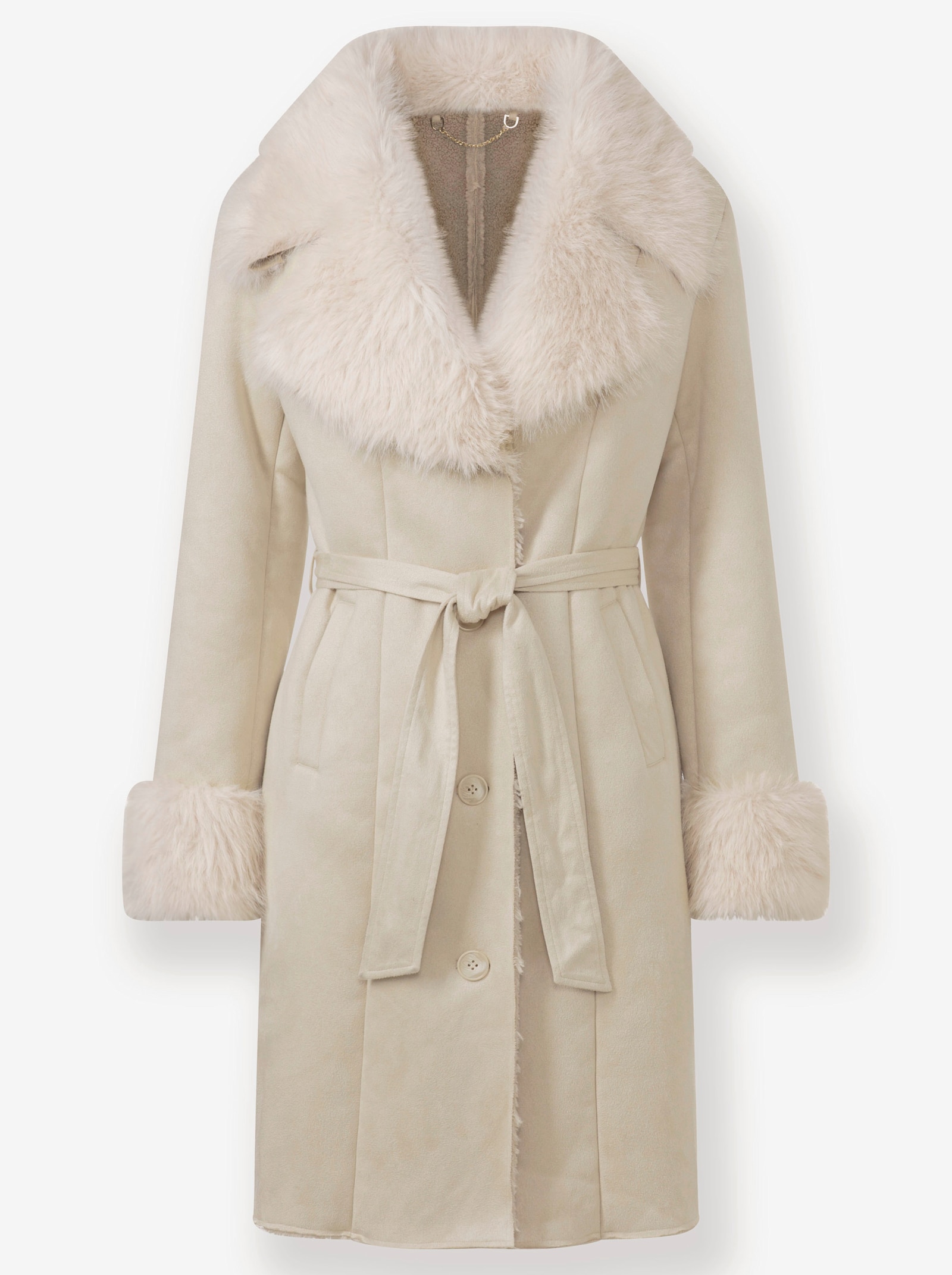 heine Manteau court en synthétique velours - sable