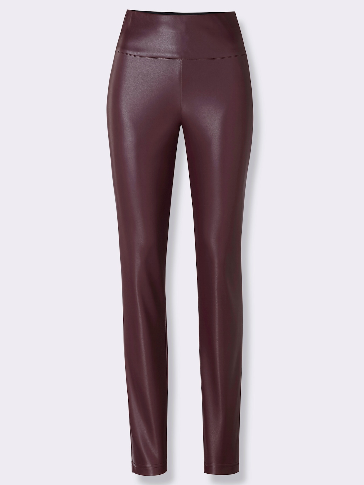 Leggings en imitation cuir - lie-de-vin