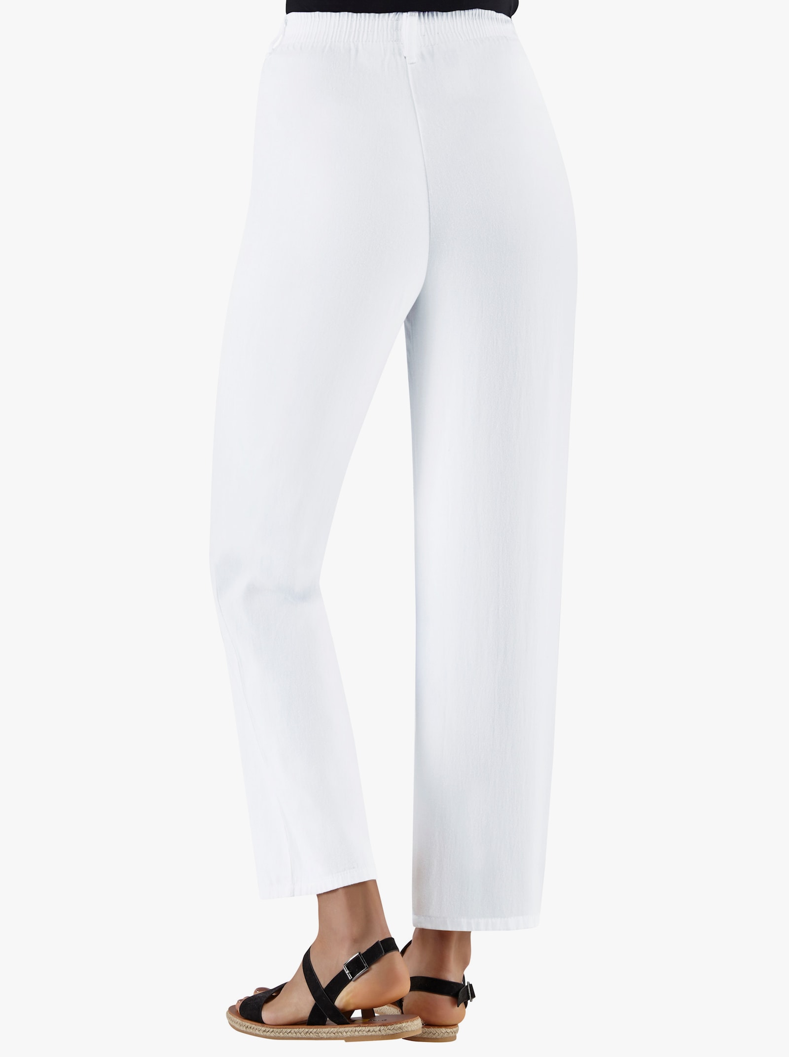 Bomullsbyxa med resår, lättskött - vit