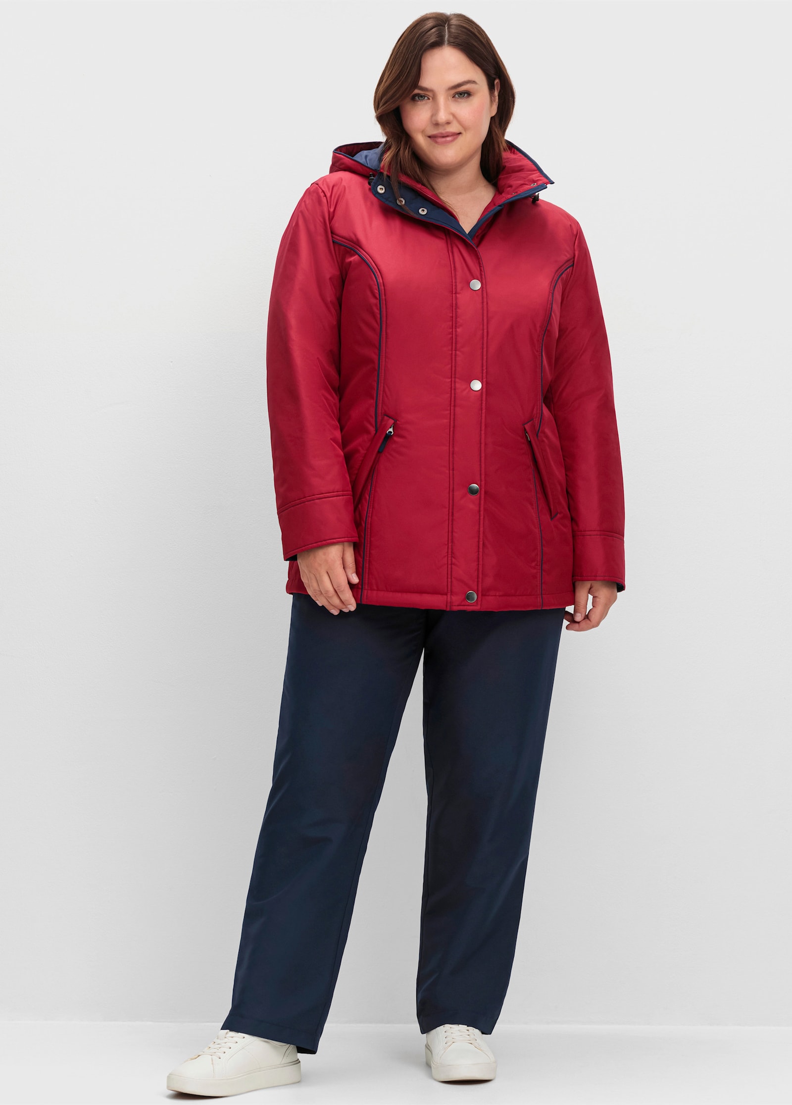 Funktionsjacke mit weitenregulierbarem Saum - rot