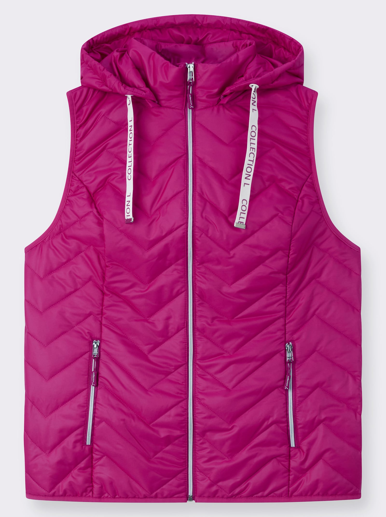 Steppweste im Zickzack-Muster - magenta