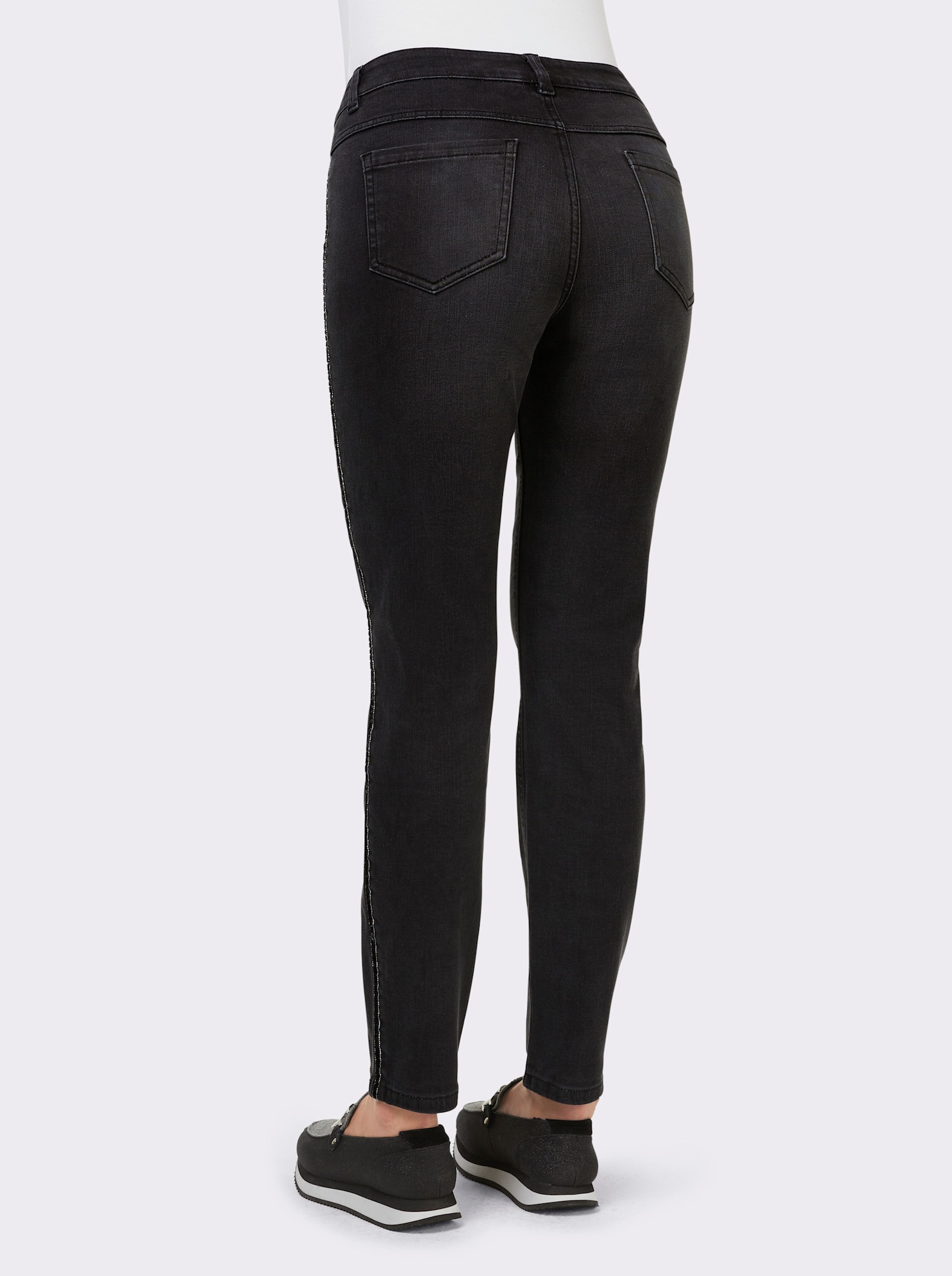 heine Jeans met galonstrepen - dark grey denim