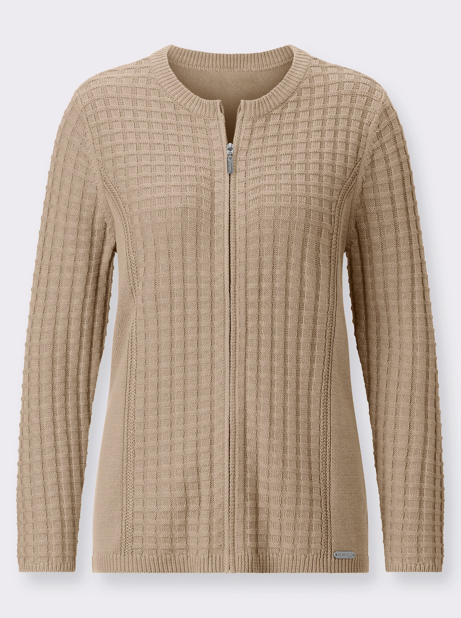 Strickjacke im Struktur-Mix - beige