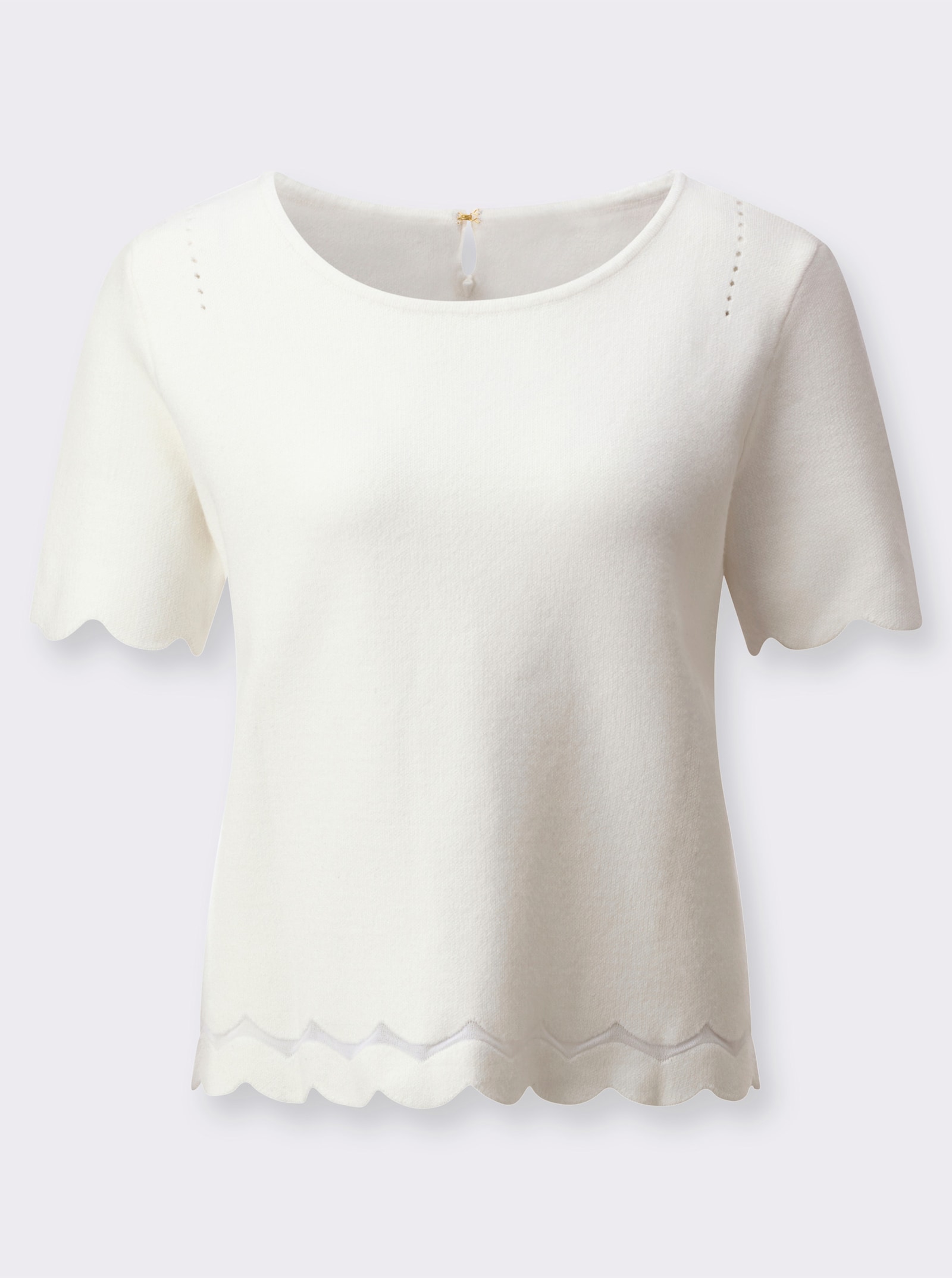 Pull avec détails ajourés - écru