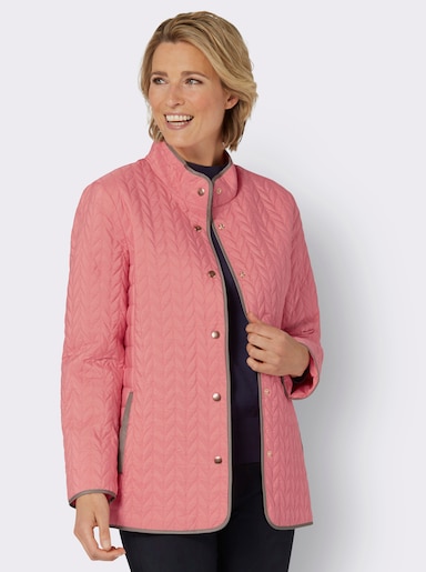 Steppjacke mit Druckknopfleiste - flamingo