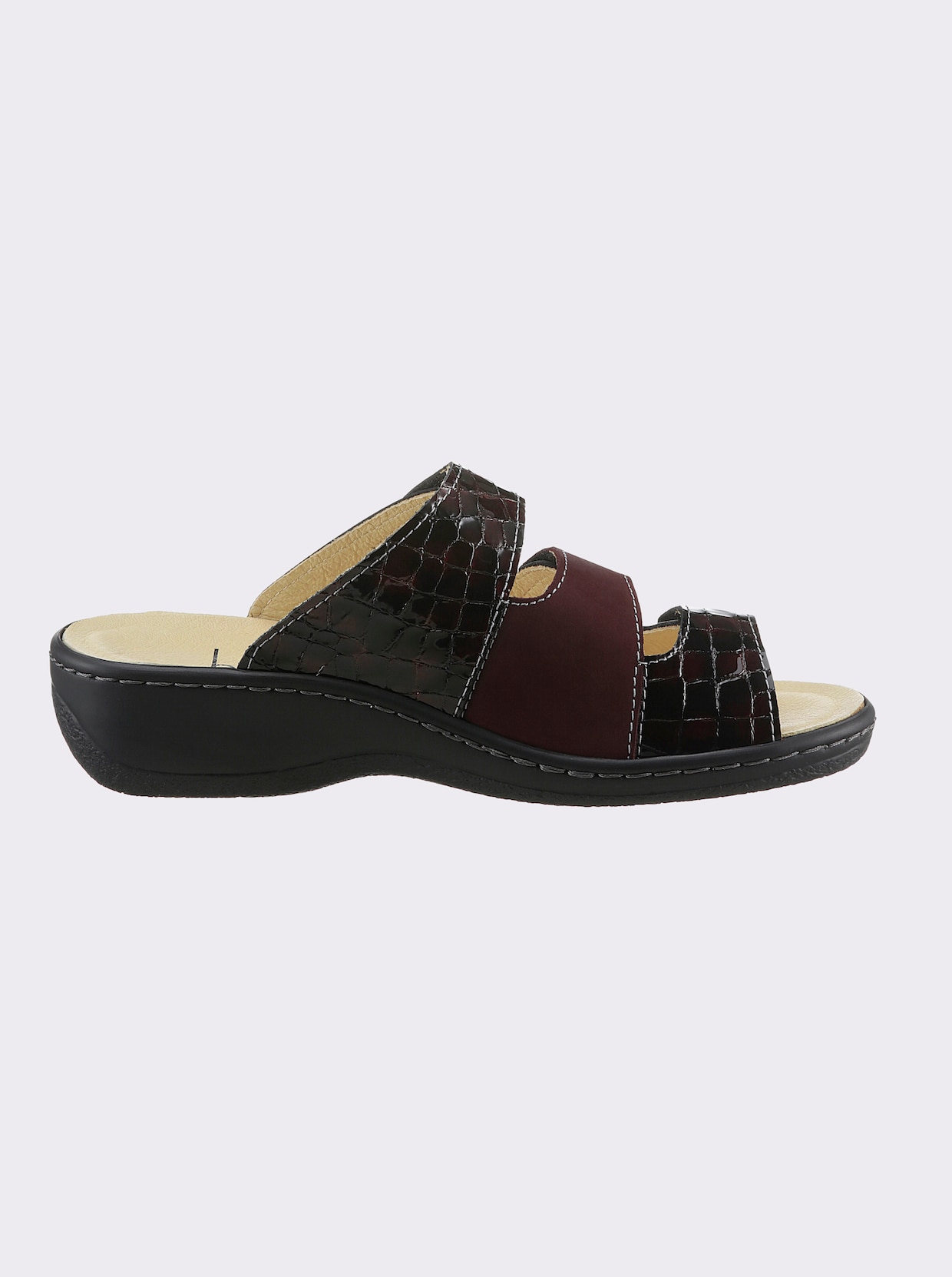 Belvida slippers - zwart/bordeaux