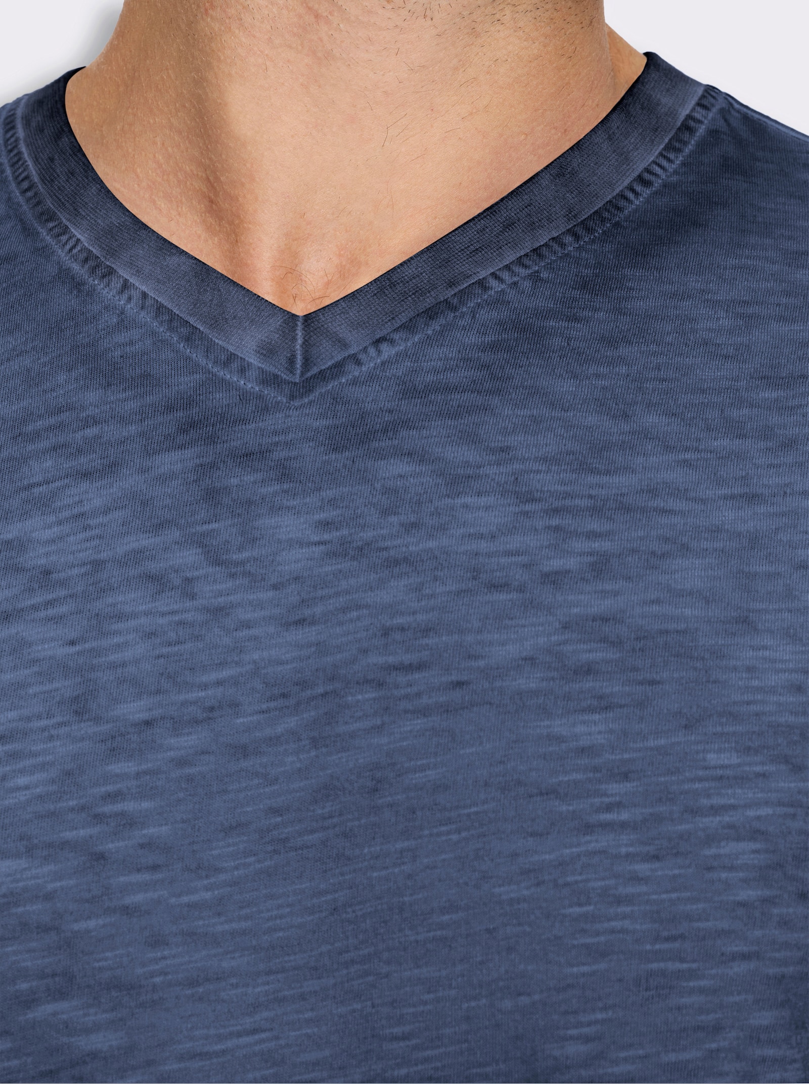 Kurzarmshirt aus reiner Baumwolle - marine