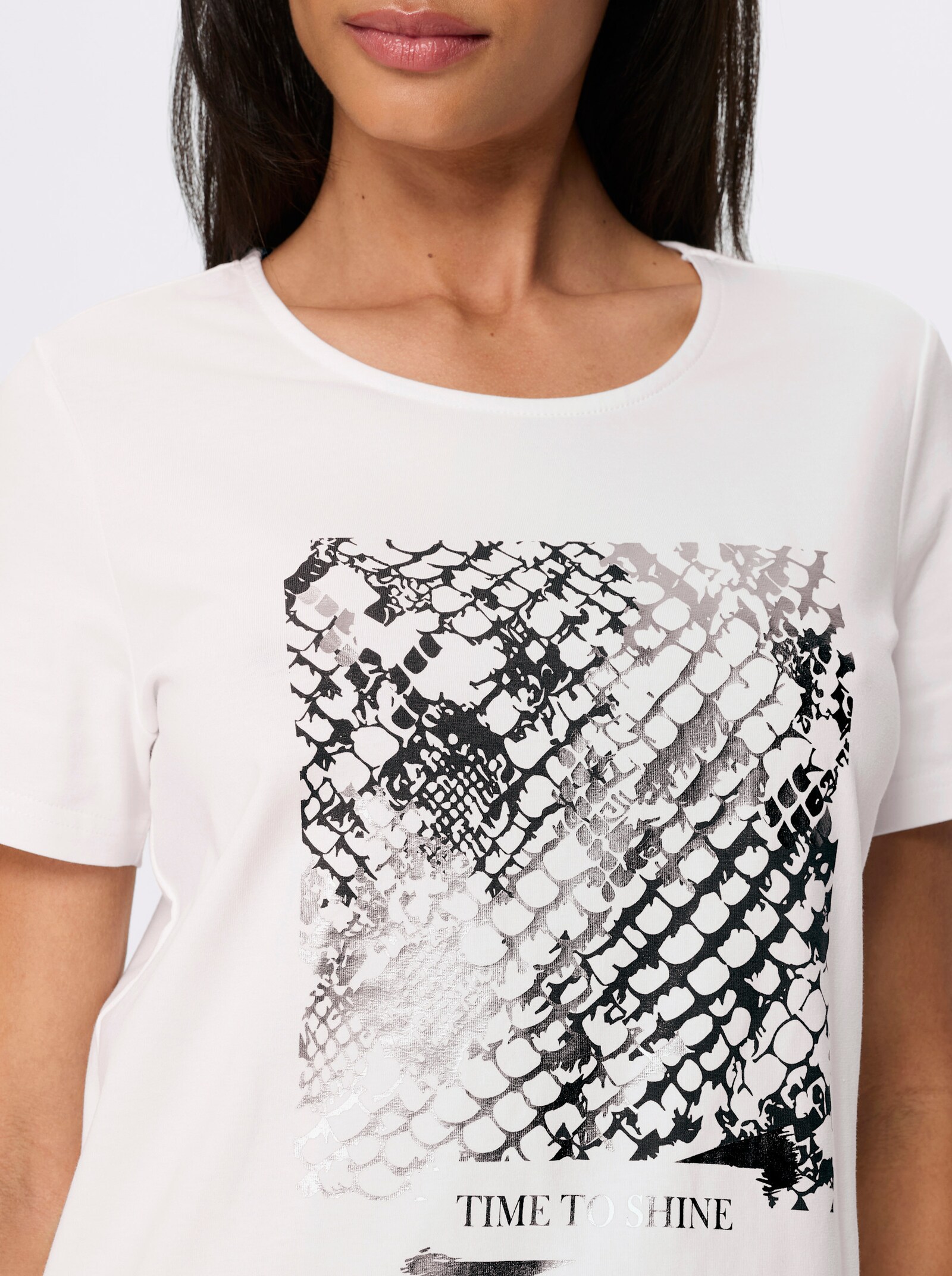 heine Shirt mit Folien-Druck - ecru