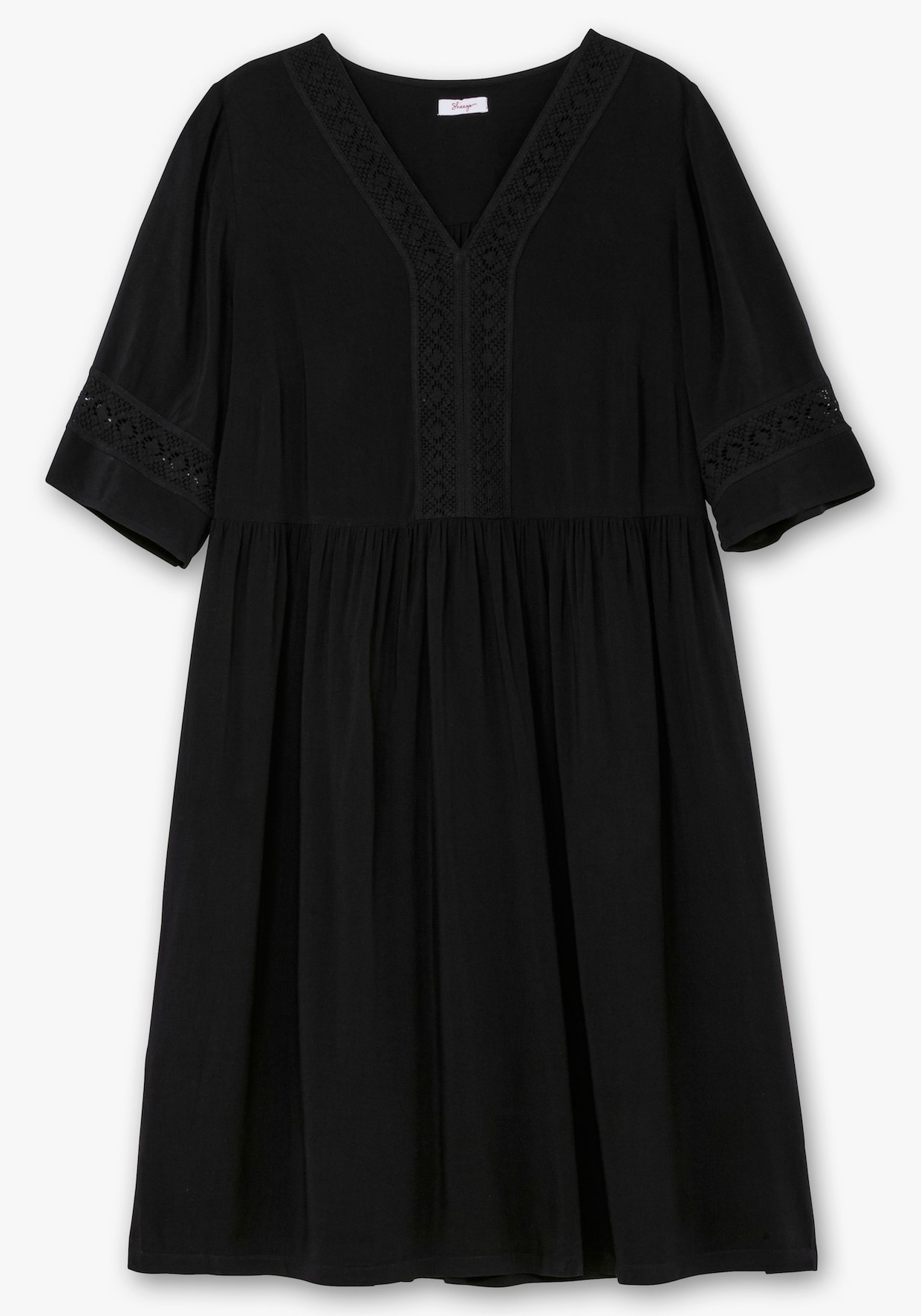 sheego A-Linien-Kleid - schwarz