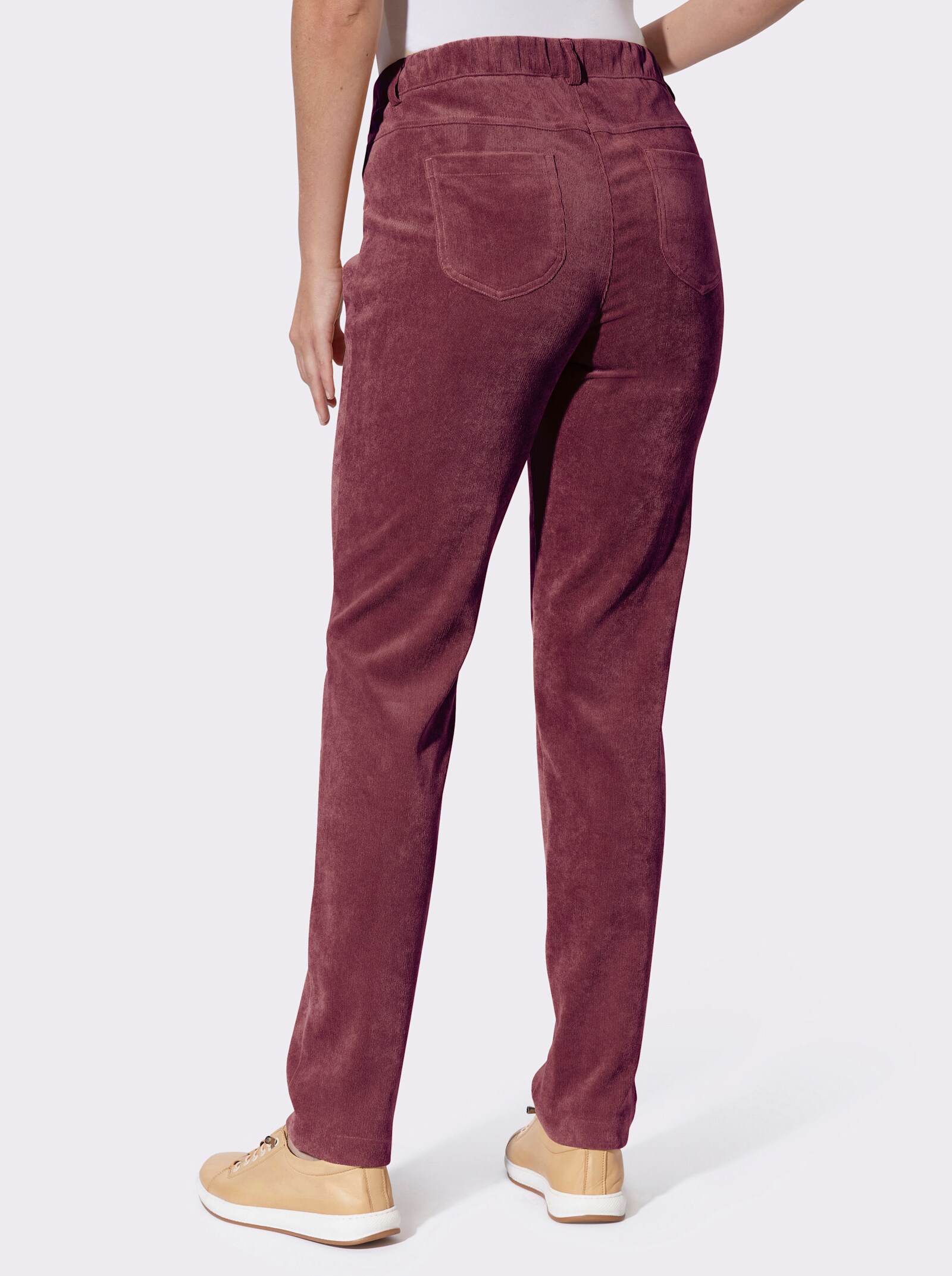  Cordhose mit Dehnbund - bordeaux