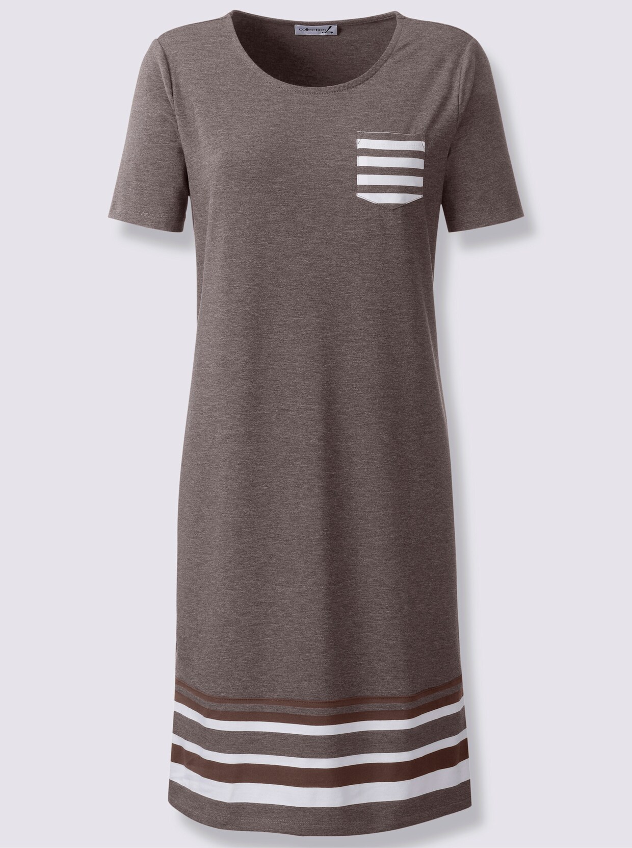Jerseykleid - dunkeltaupe-meliert