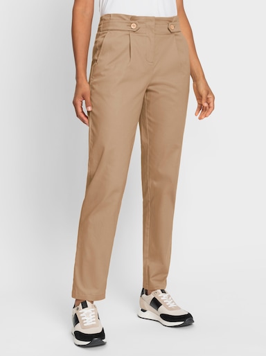 Paperbag-Hose mit hoher Leibhöhe - camel