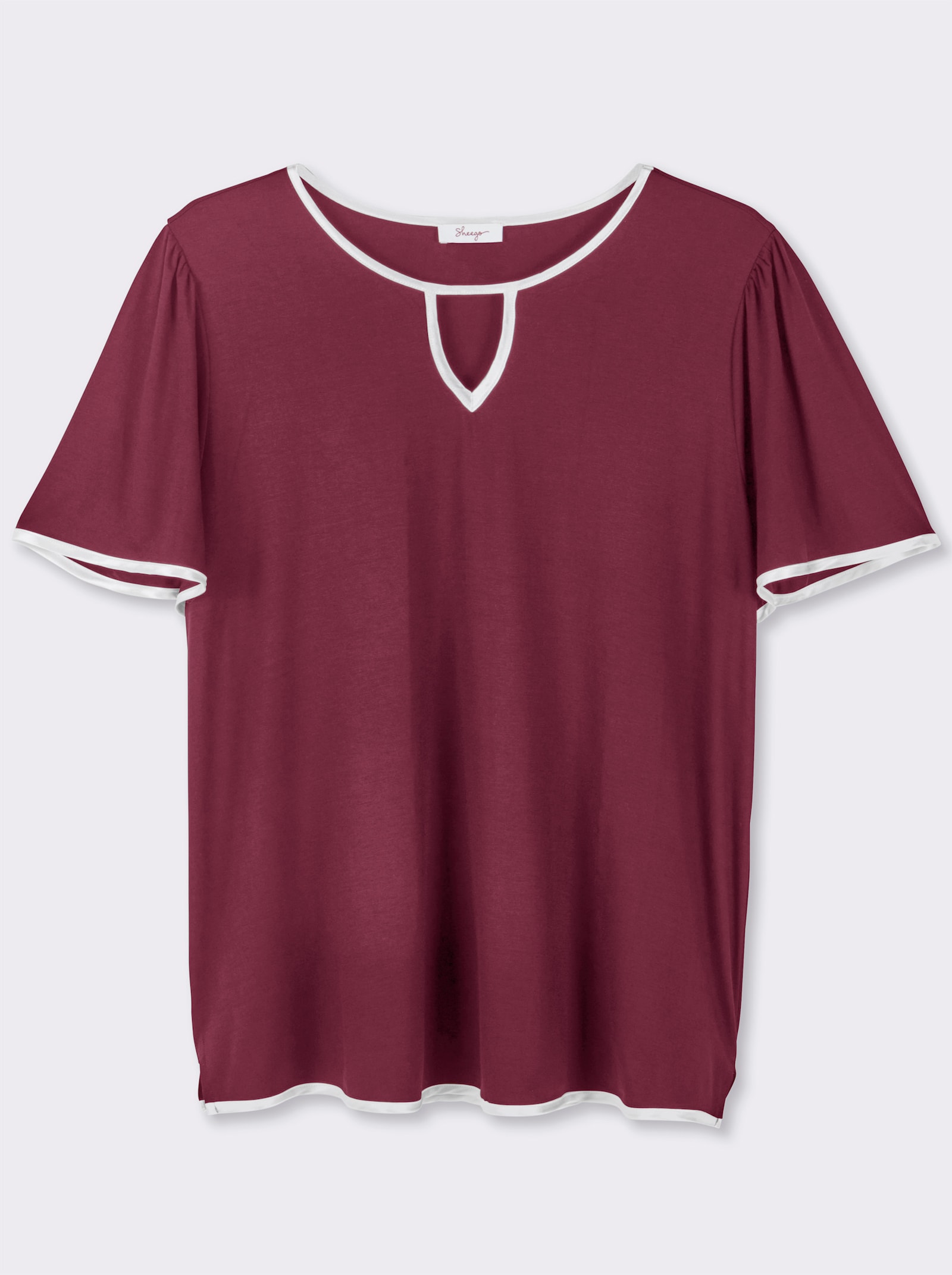sheego Shirt in licht uitlopend model - bordeaux/zwart