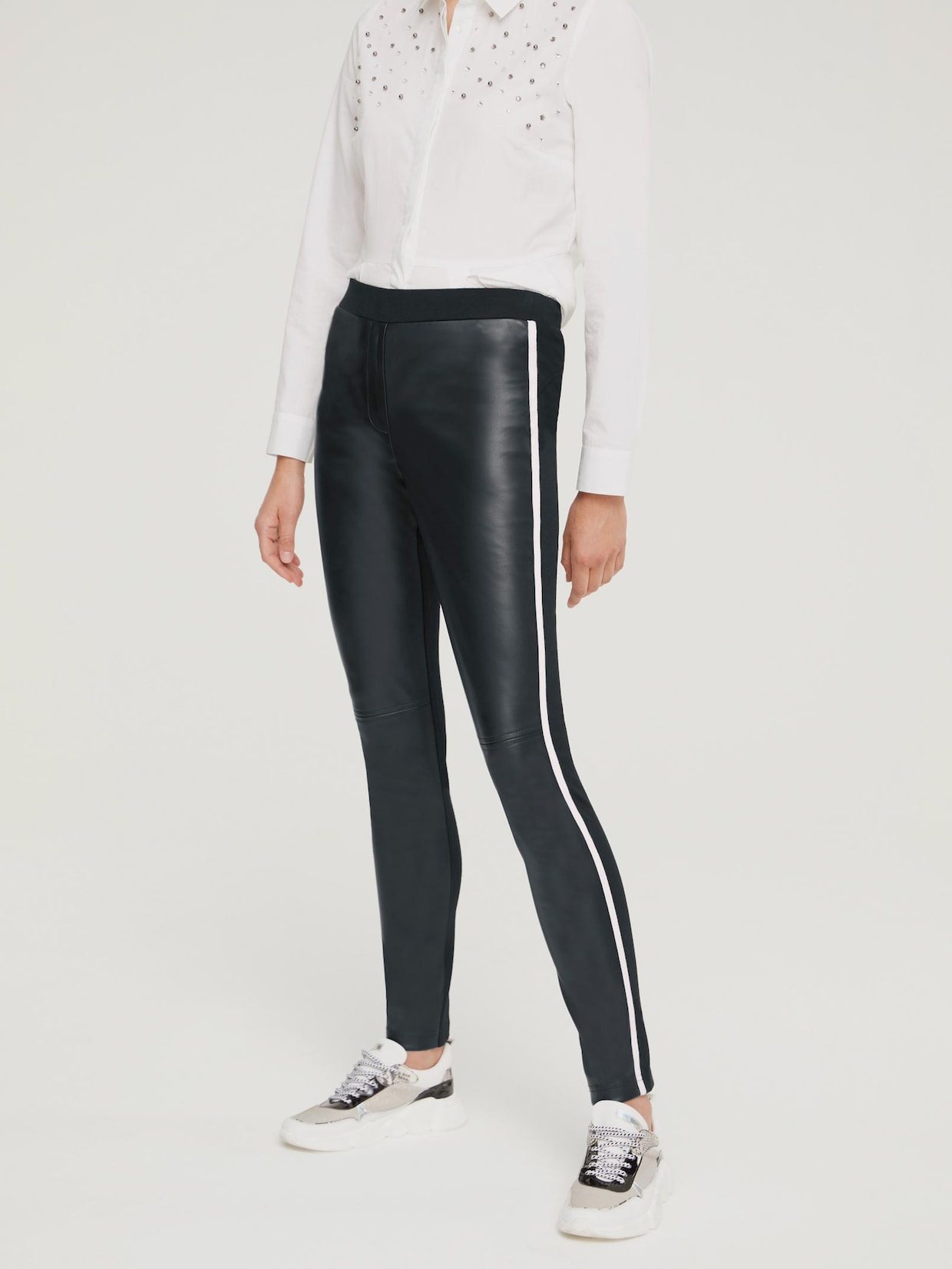 Rick Cardona Lederimitat-Hose - schwarz