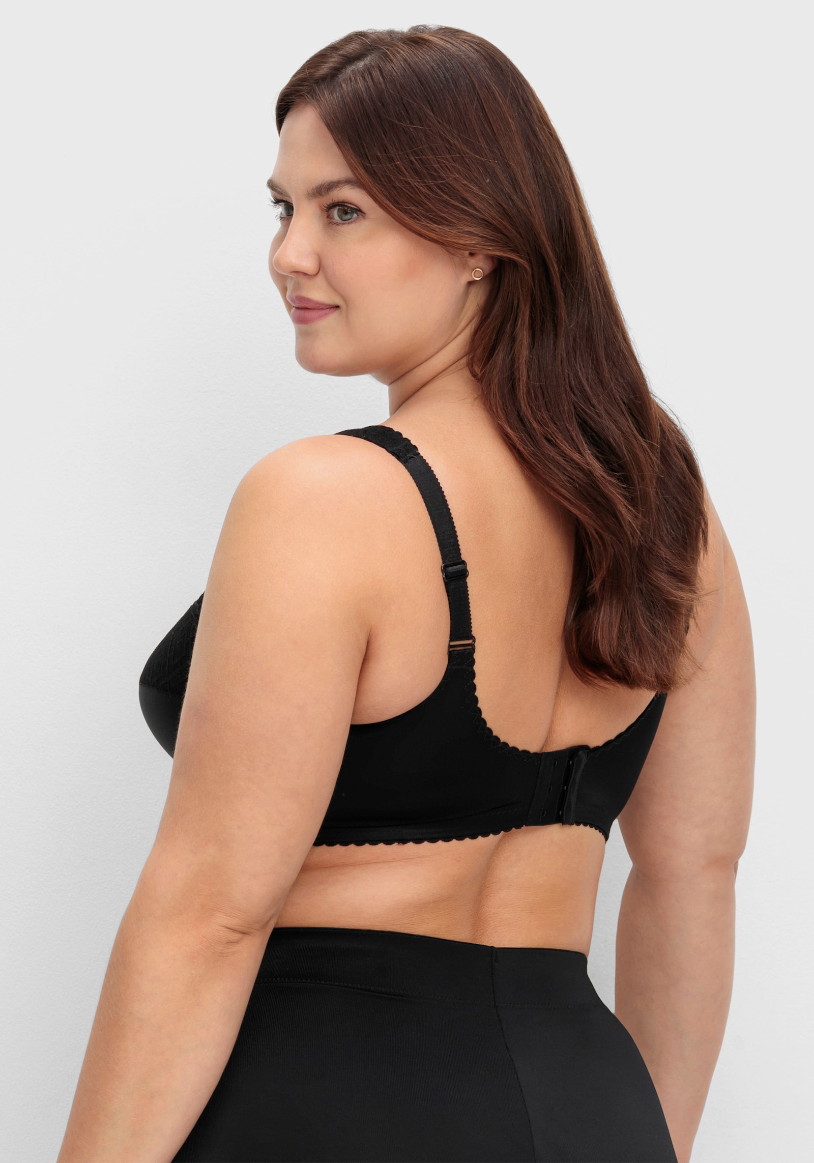 sheego Steunbeha zonder beugel met kanten details - zwart