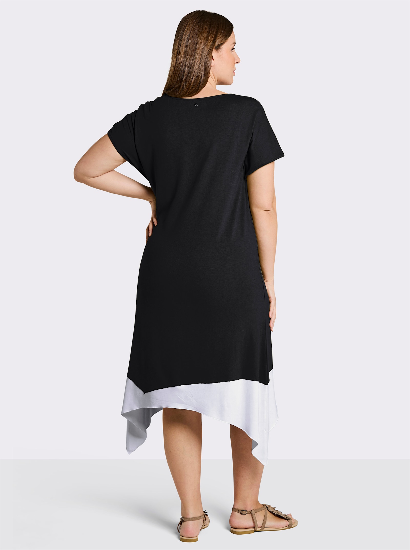 sheego A-Linien-Kleid - schwarz-weiß