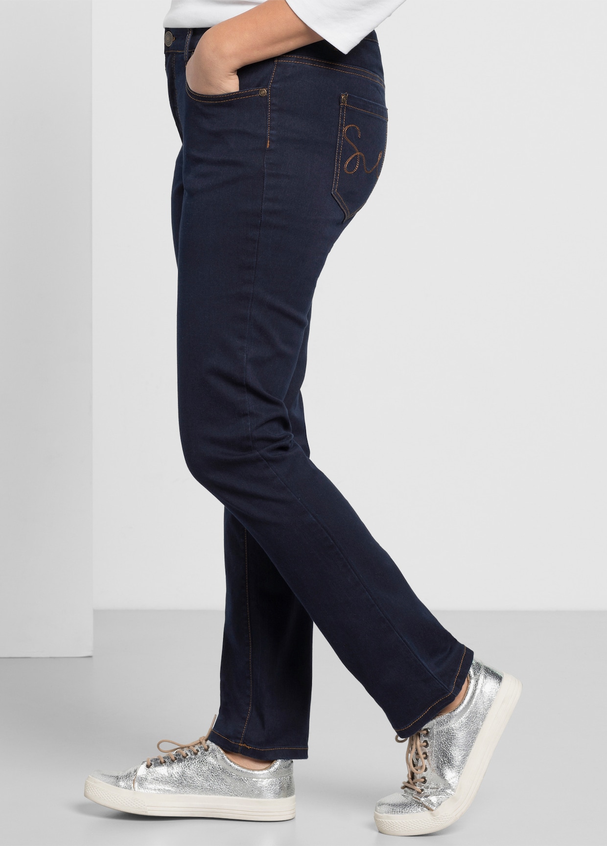 sheego 5-Pocket-Jeans - blue black denim