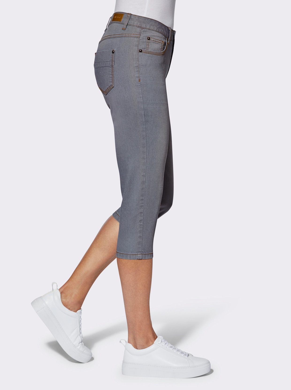 Caprijeans - light grey-denim