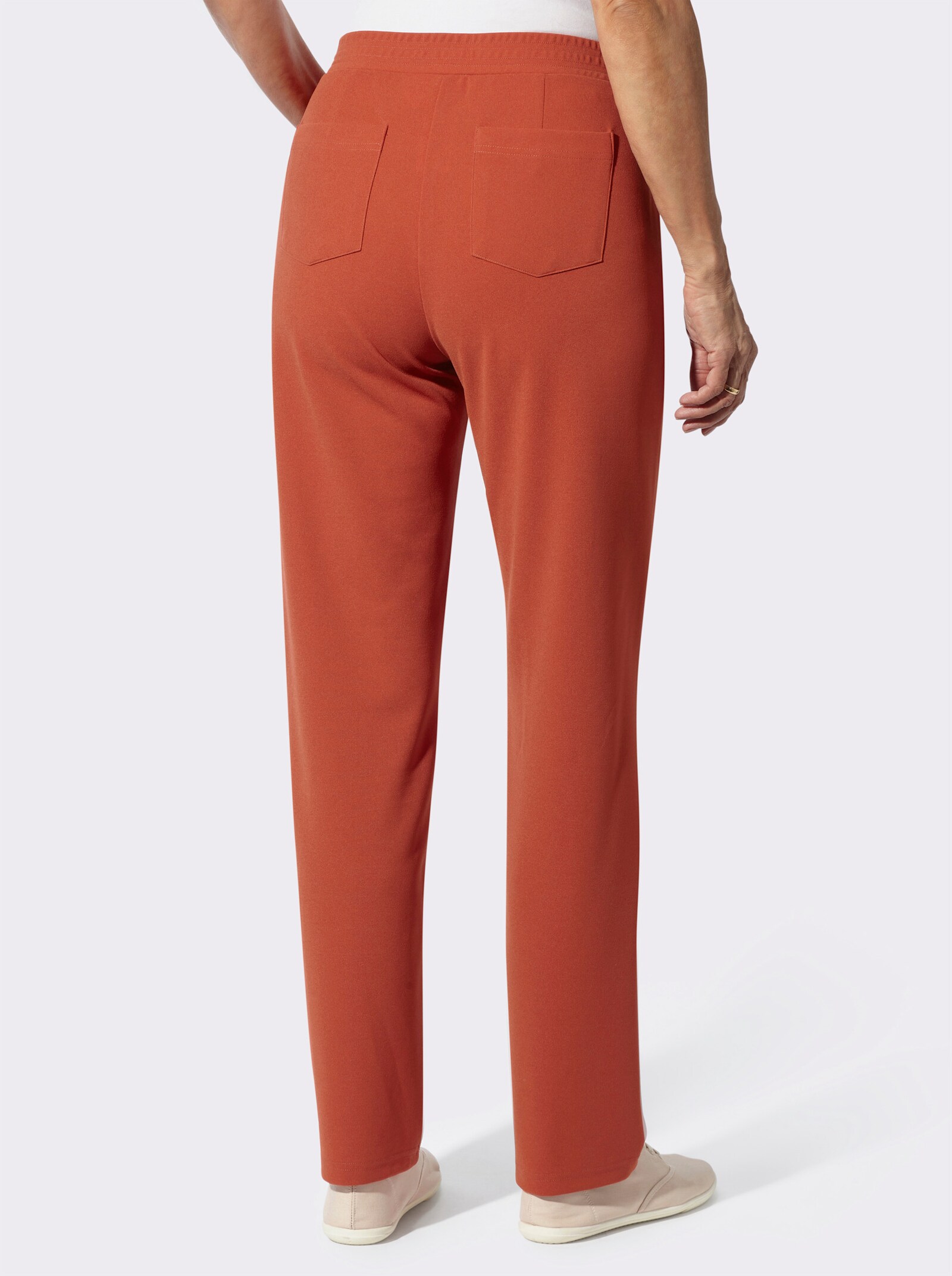 Schlupfhose in gerader Form - rostrot