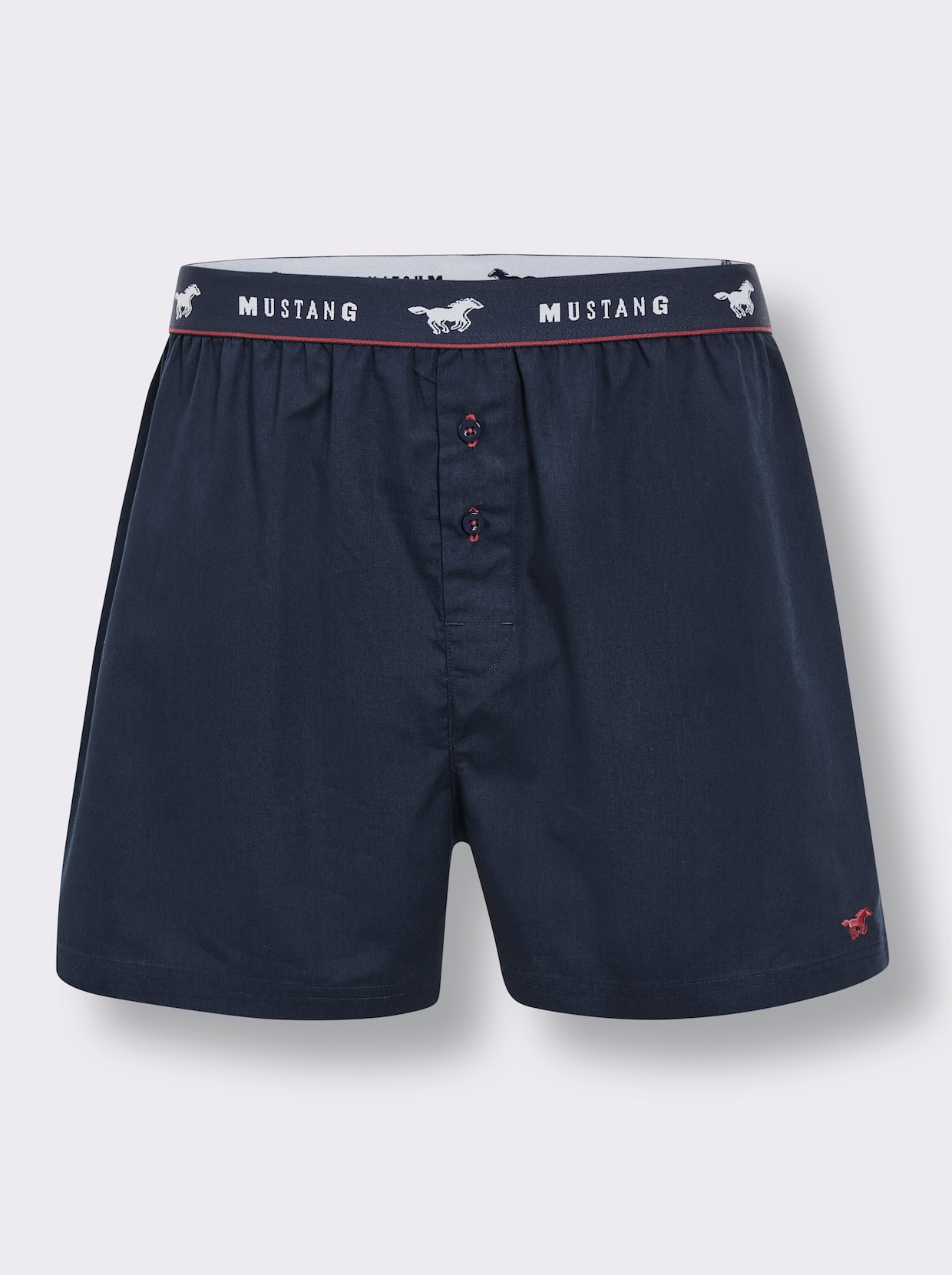 Mustang Boxershorts - marine + marine-kariert