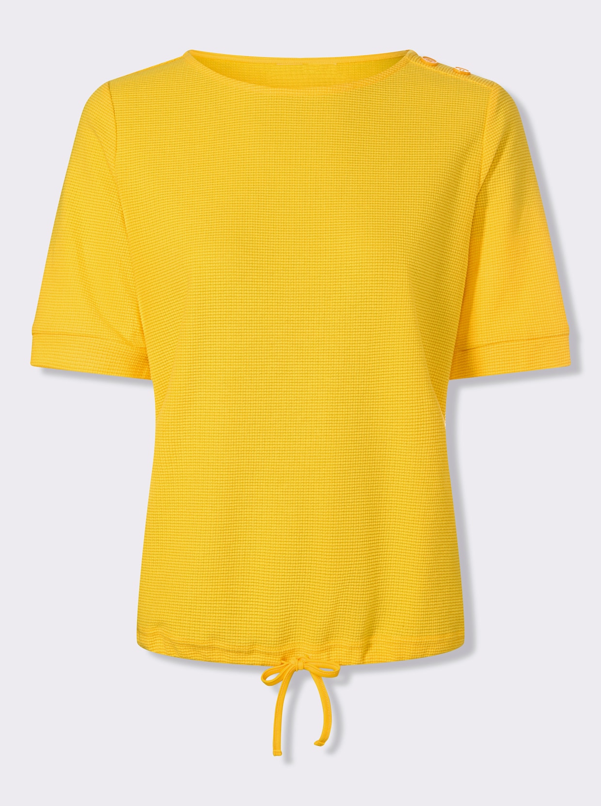 heine Kurzarmshirt aus Strukturware - sonnengelb