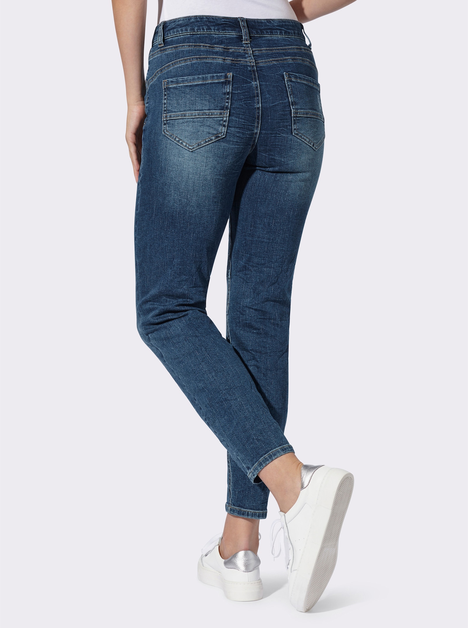 heine 5-pocketjeans met patches - blue-stonewashed