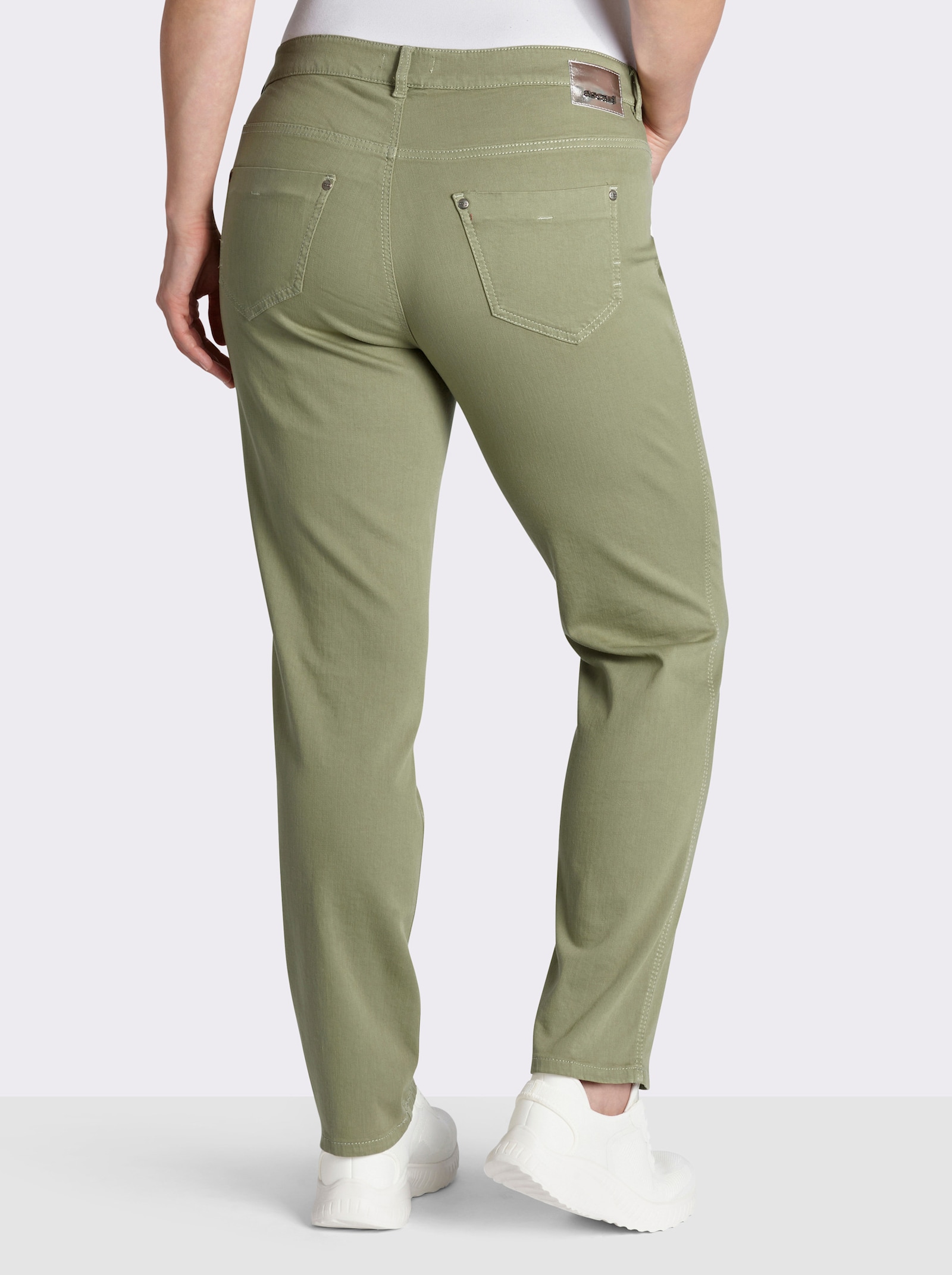 Ascari Stretch-Jeans in Röhren-Form - schilf