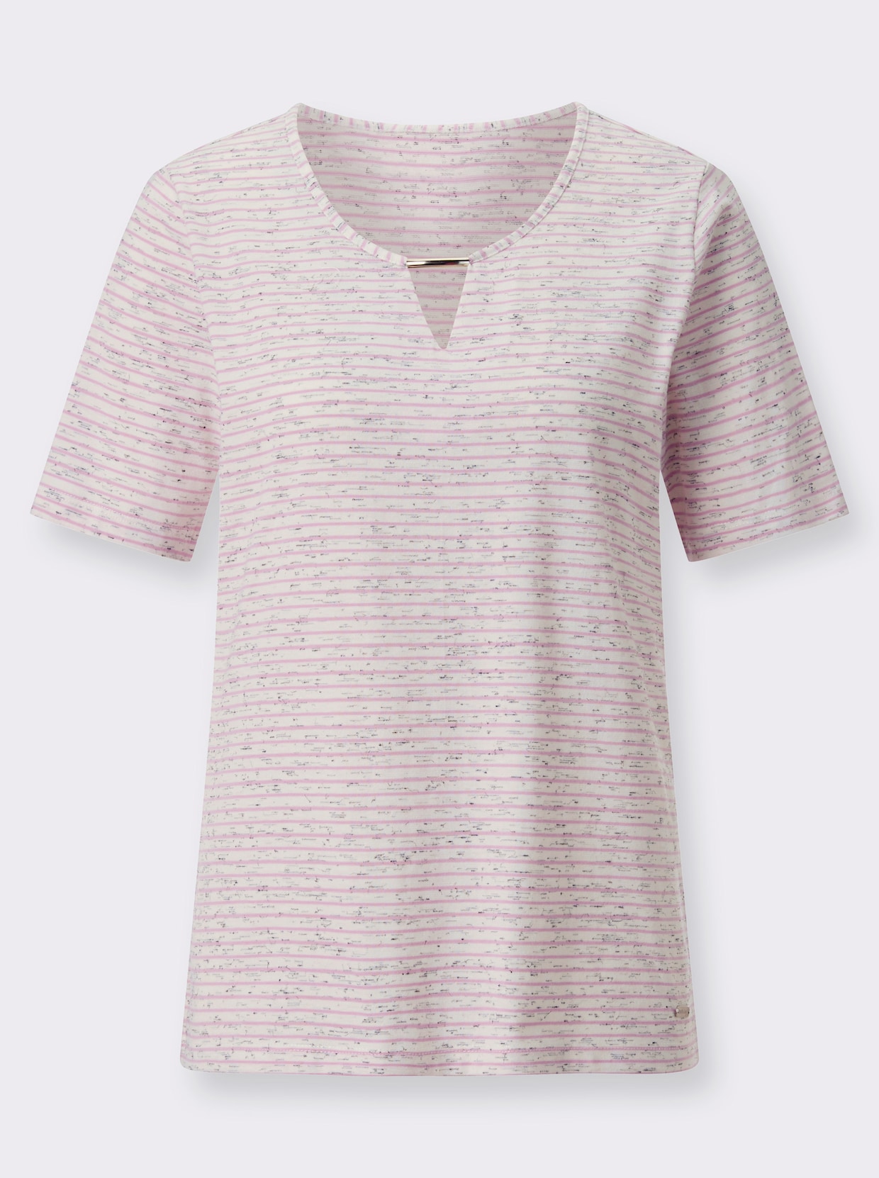 T-shirt à manches courtes - rose à rayures fines